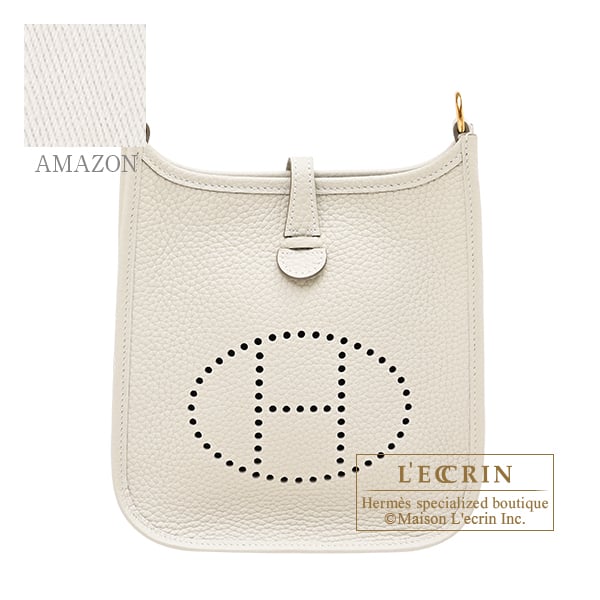 Hermes Evelyne Amazon bag TPM Craie Clemence leather Gold hardware Bandouliere 85cm