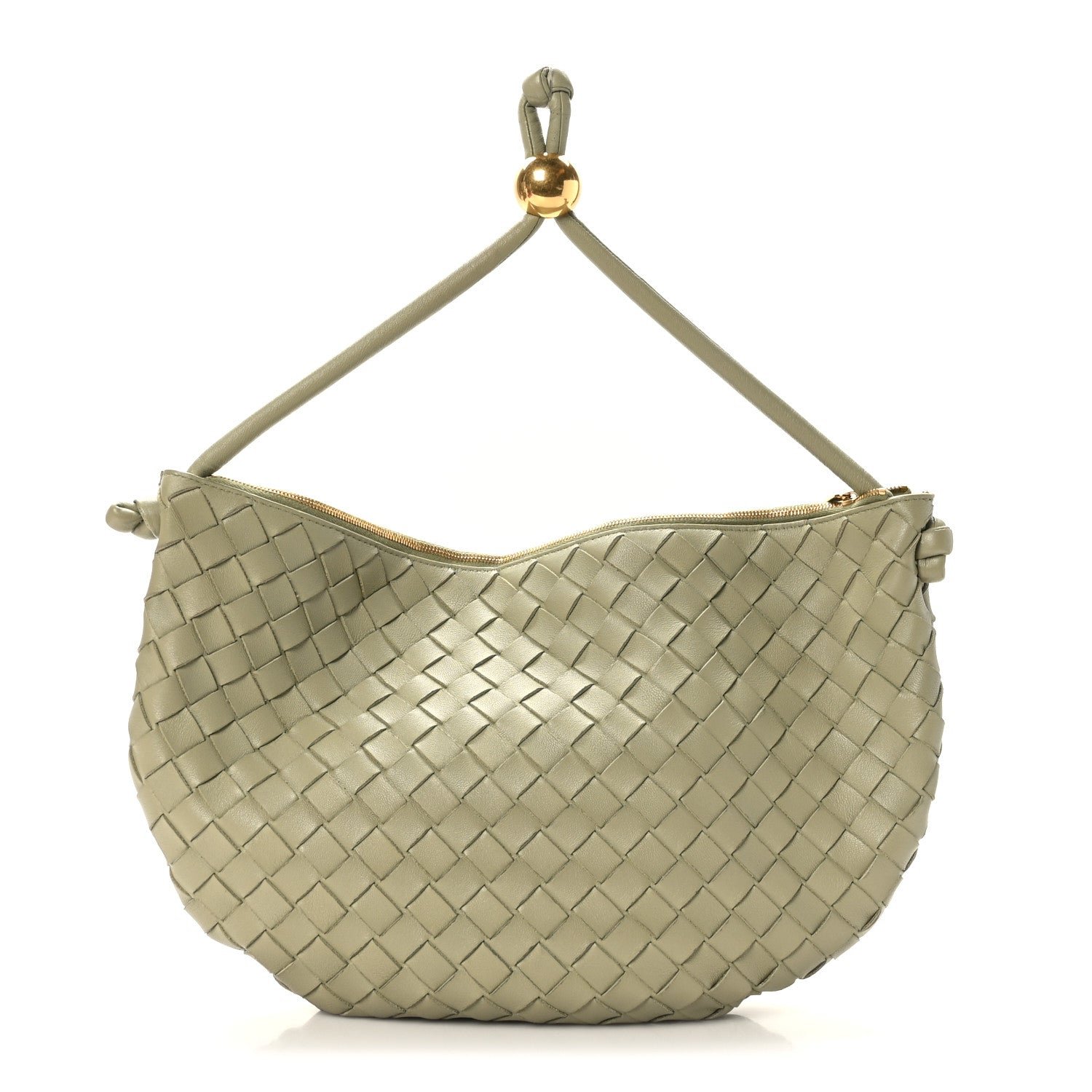 Bottega Veneta Nappa Intrecciato Medium Turn Pouch Travertine