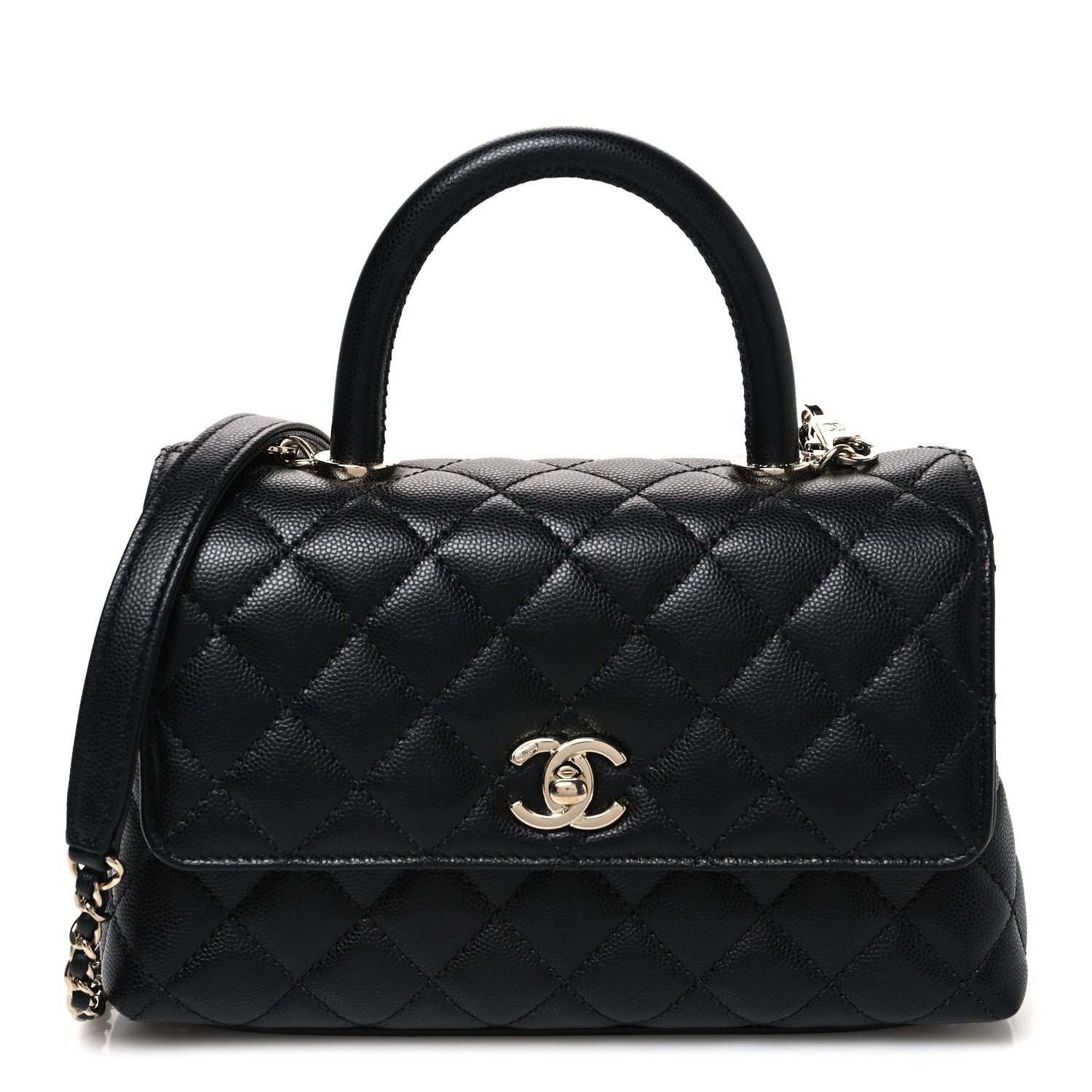 Chanel Caviar Quilted Mini Coco Handle Flap Black