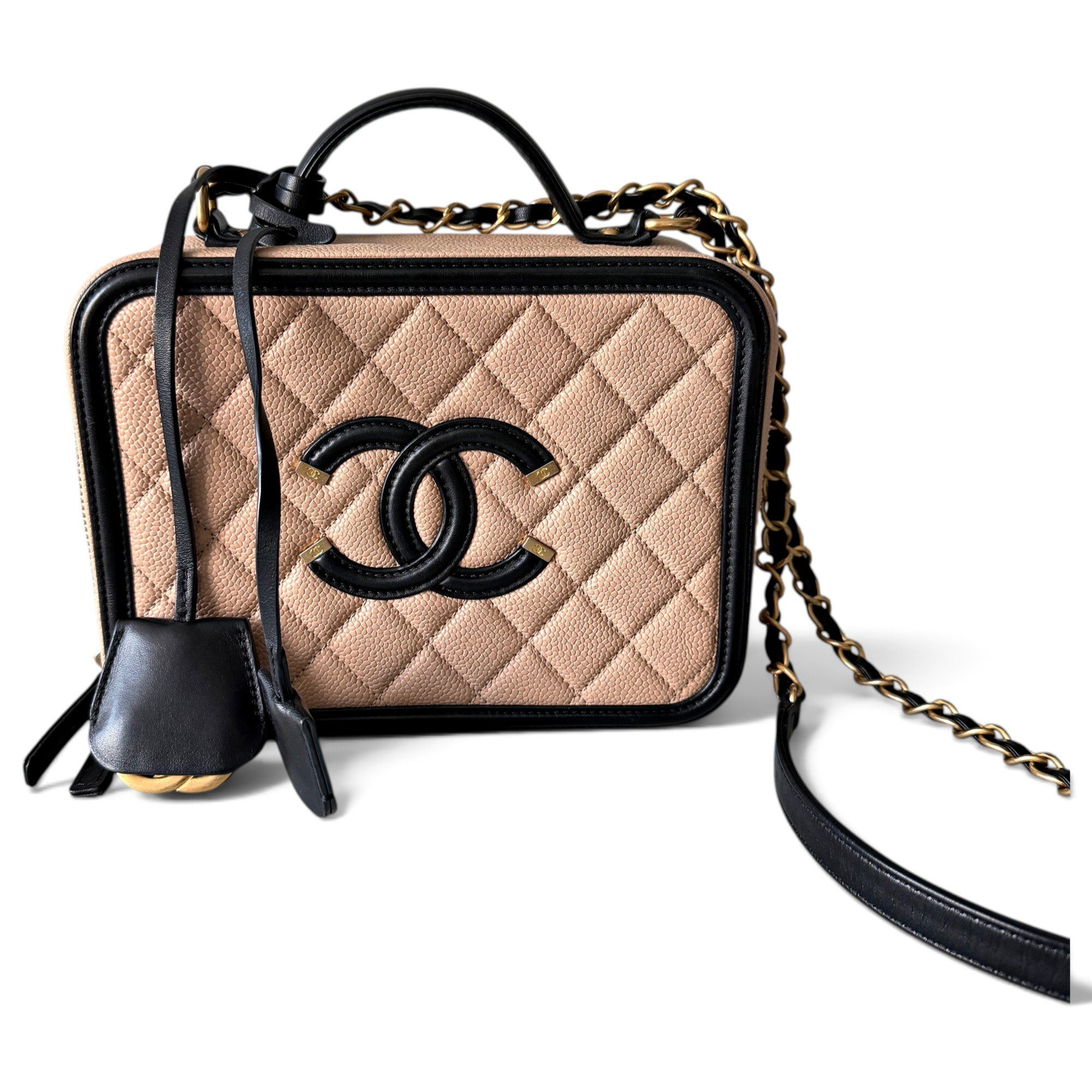 Vanity leather handbag