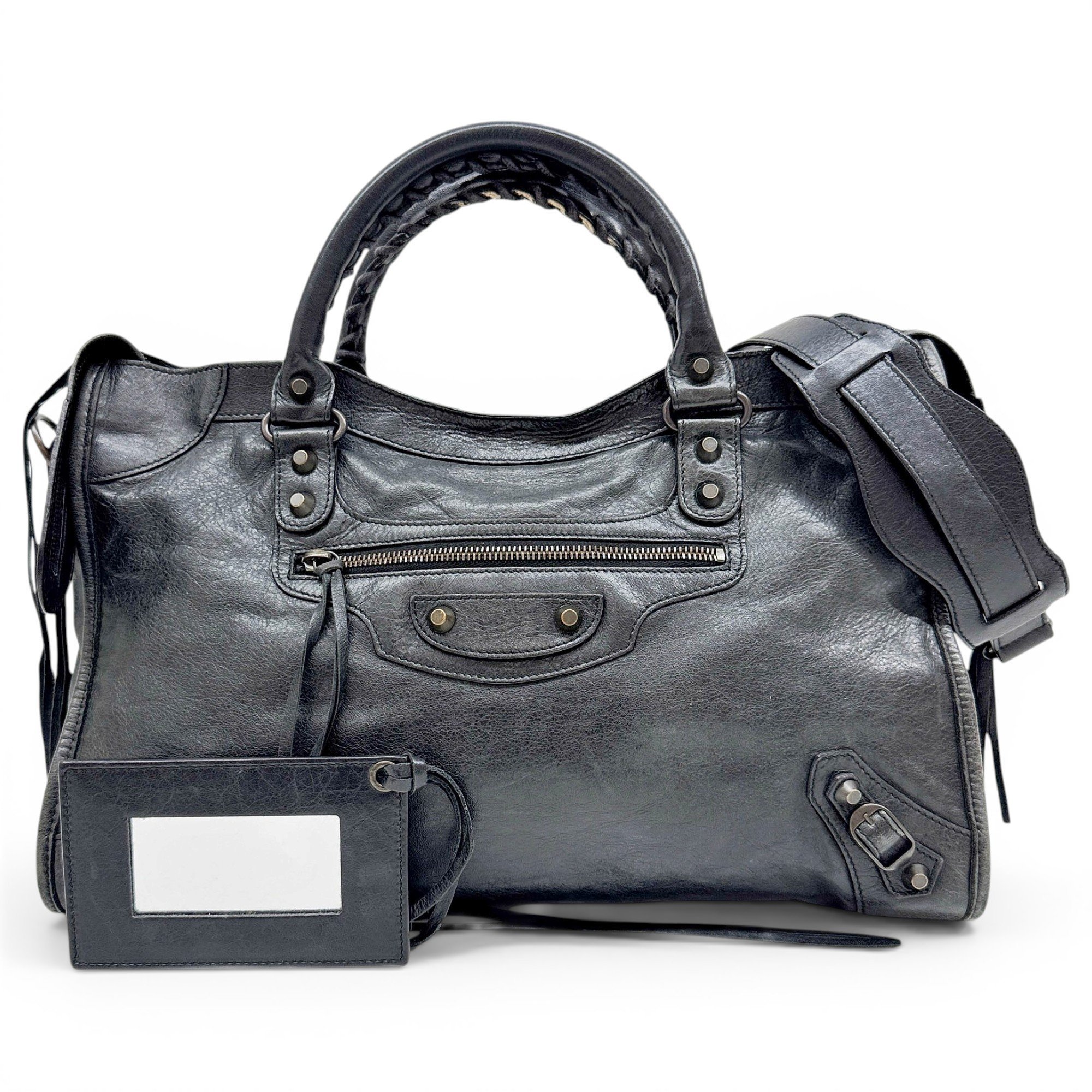 City leather handbag