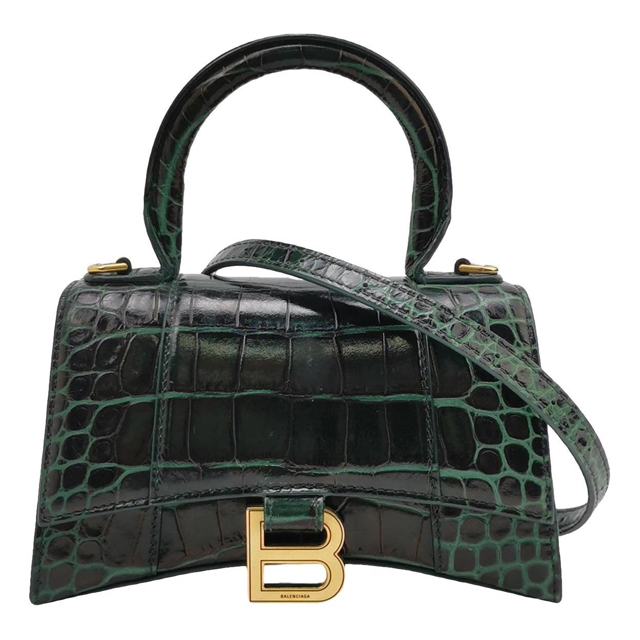 Hourglass leather handbag