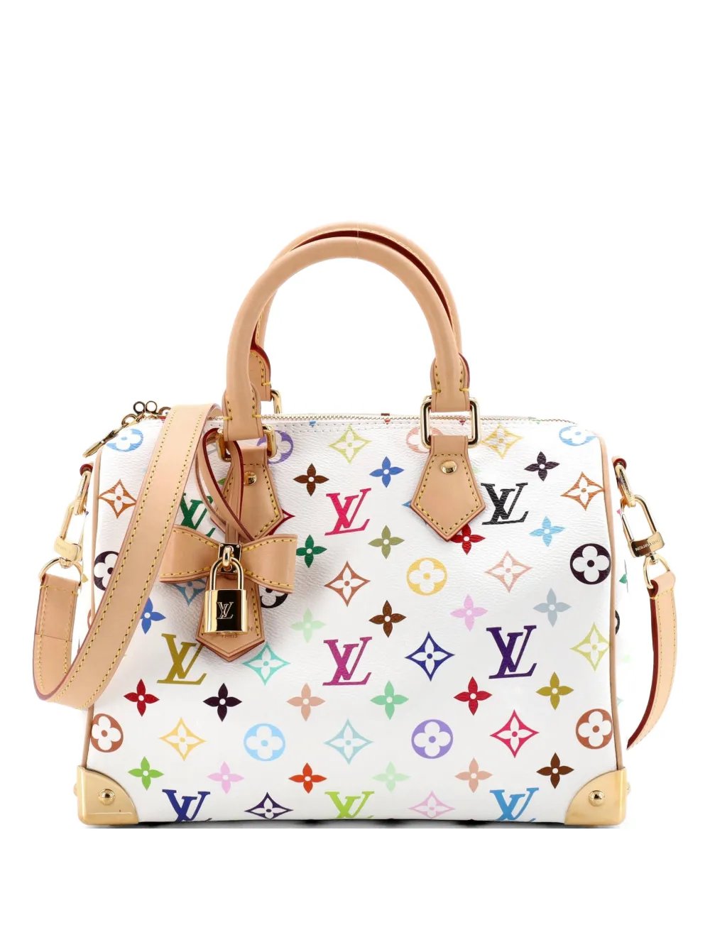 x Takashi Murakami Speedy Soft Bandouliere Bag Monogram Multicolor 25 satchel