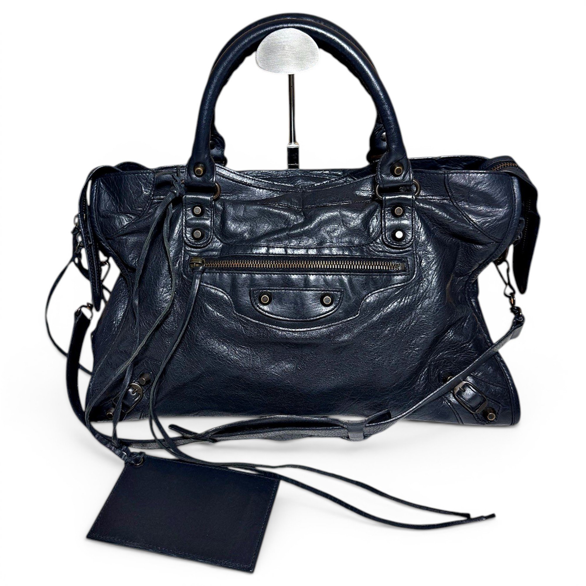 City leather handbag