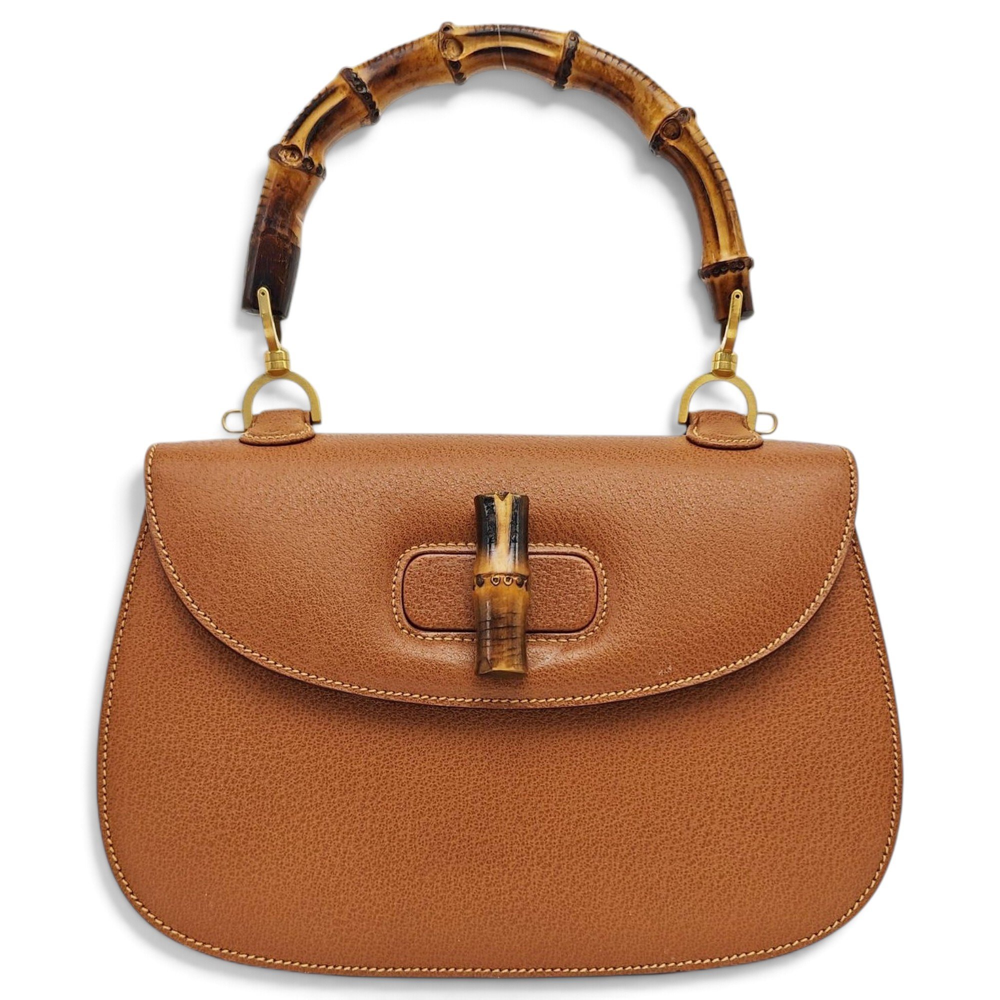 Convertible Bamboo Top Handle leather handbag