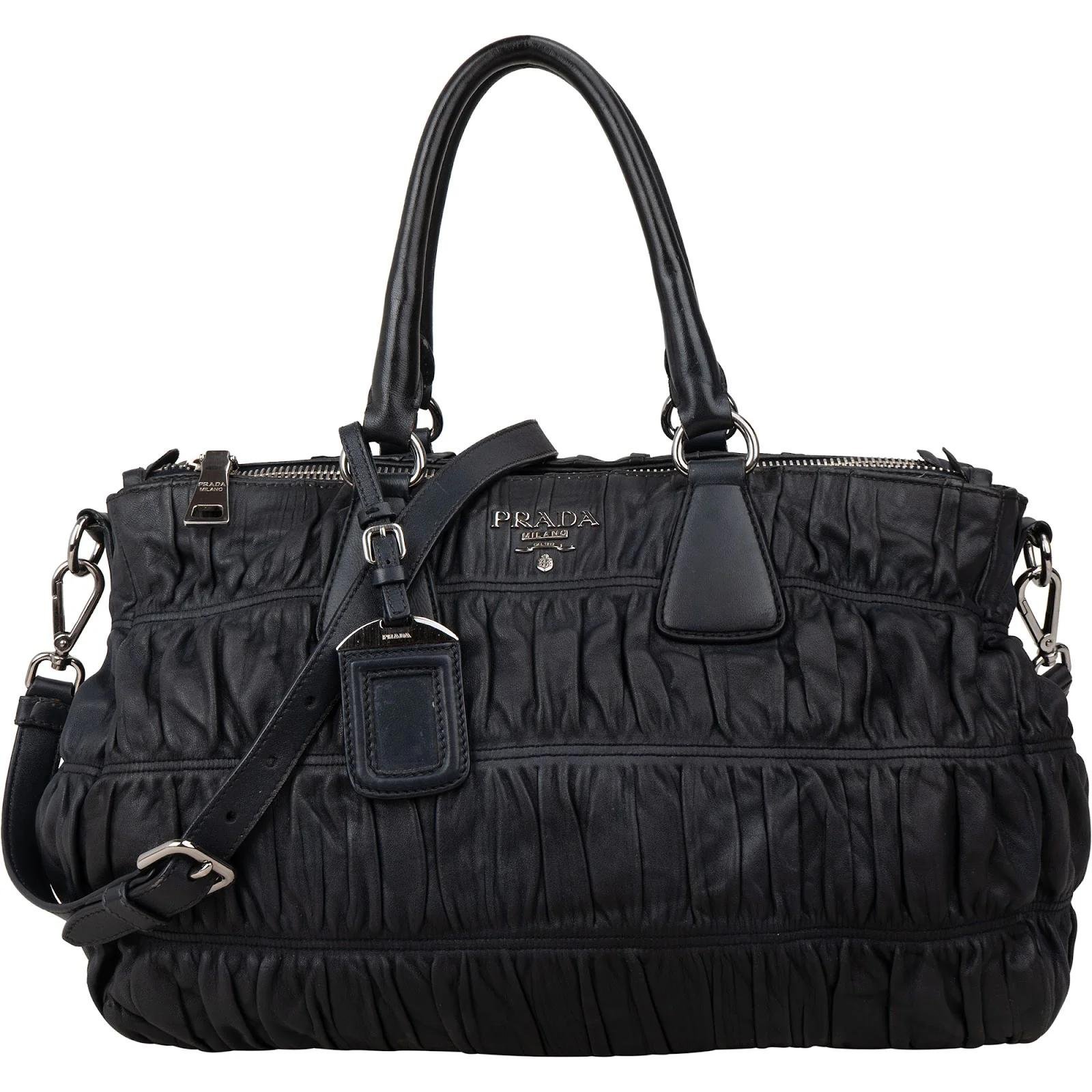 Re-Nylon leather handbag