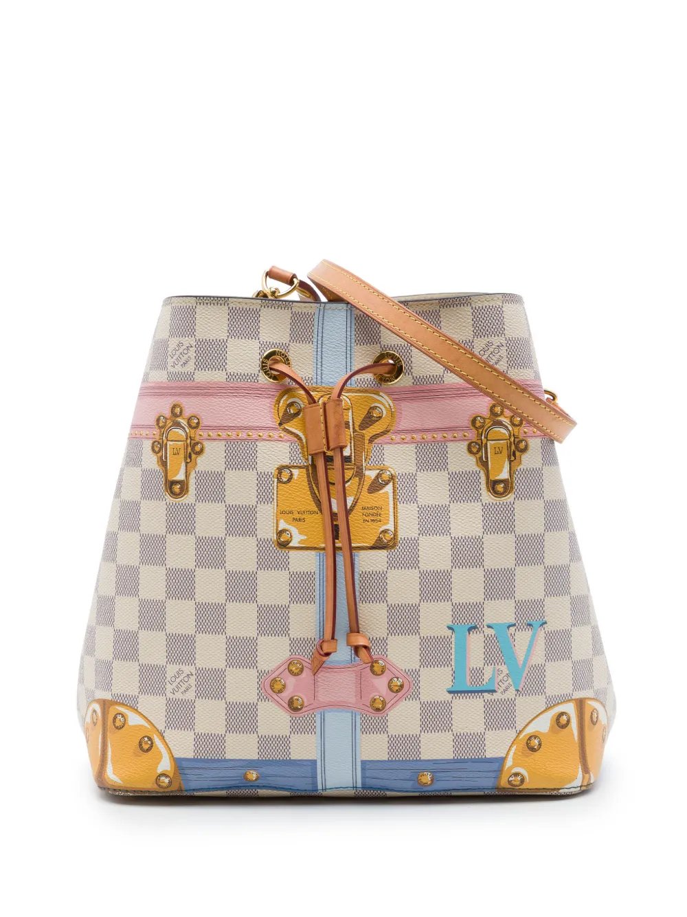 2018 Damier Azur Summer Trunks Neonoe bucket bag