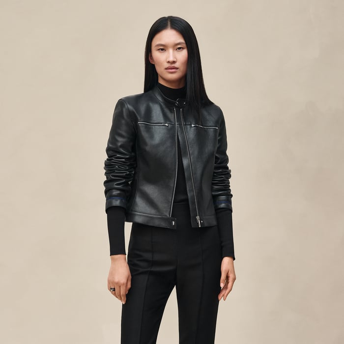 Noir Leather Biker Jacket