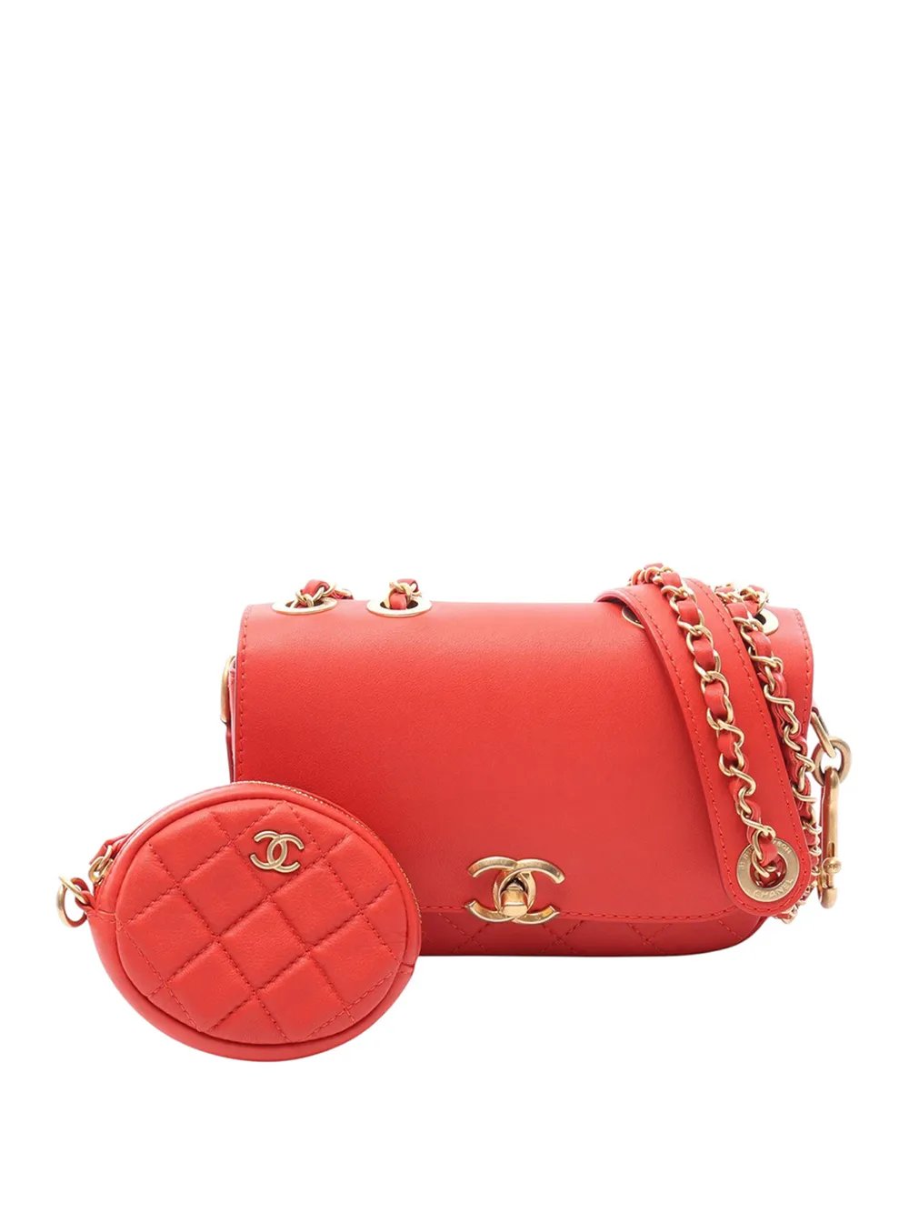 2019 Quilted Calfskin Multi Pouching Flap shoulder bag