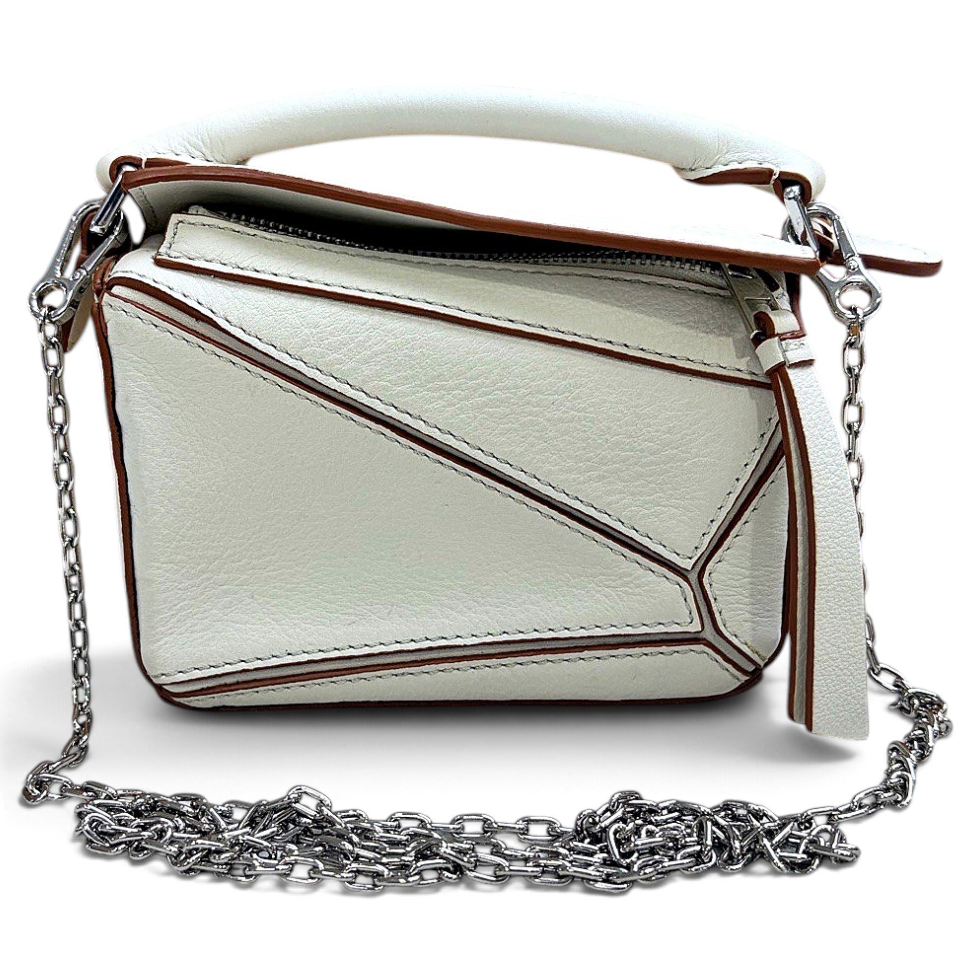 Puzzle leather handbag