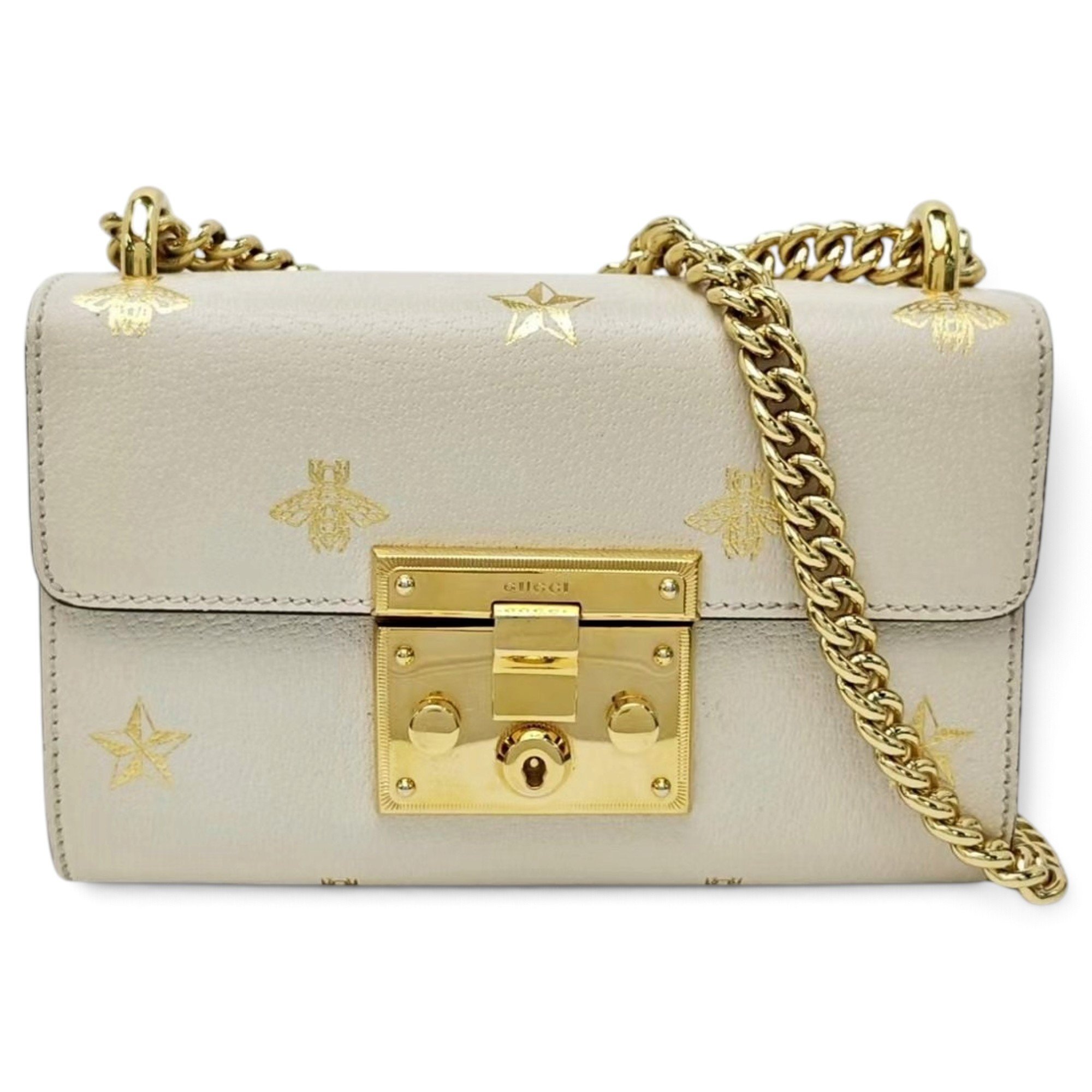 Padlock leather handbag