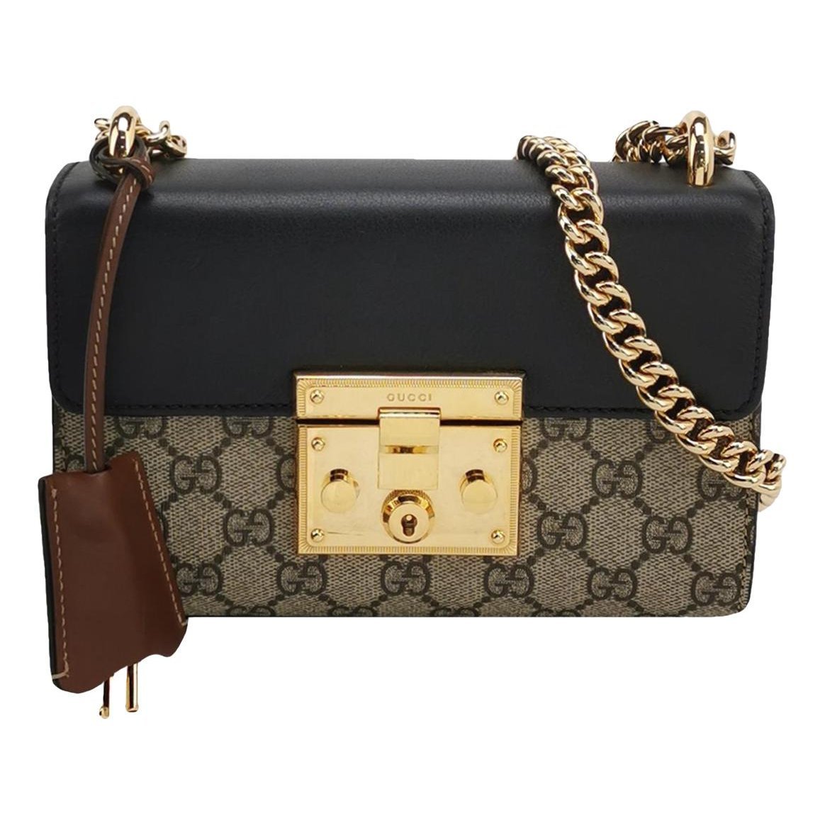 Padlock leather handbag