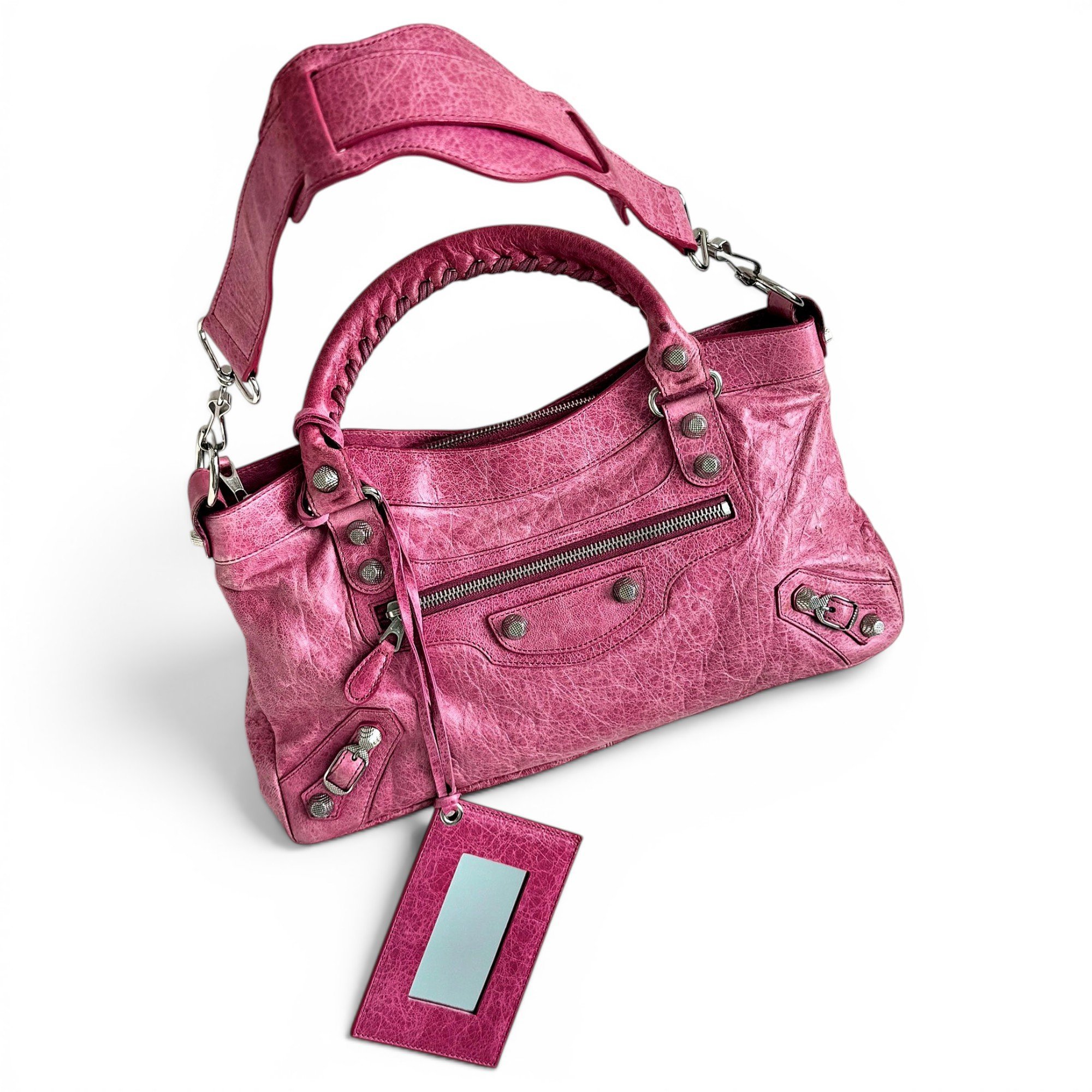 City leather handbag