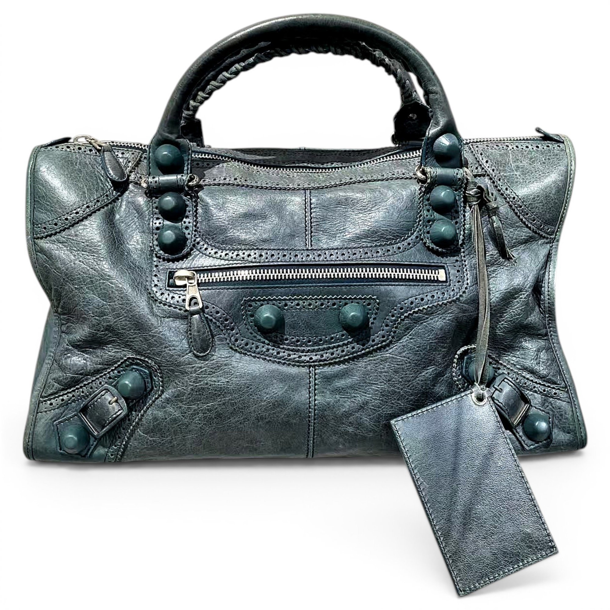 Work leather handbag