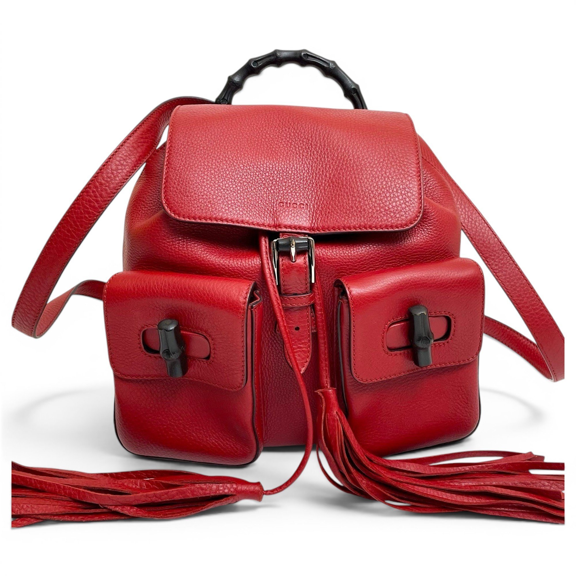 Vintage Bamboo leather backpack