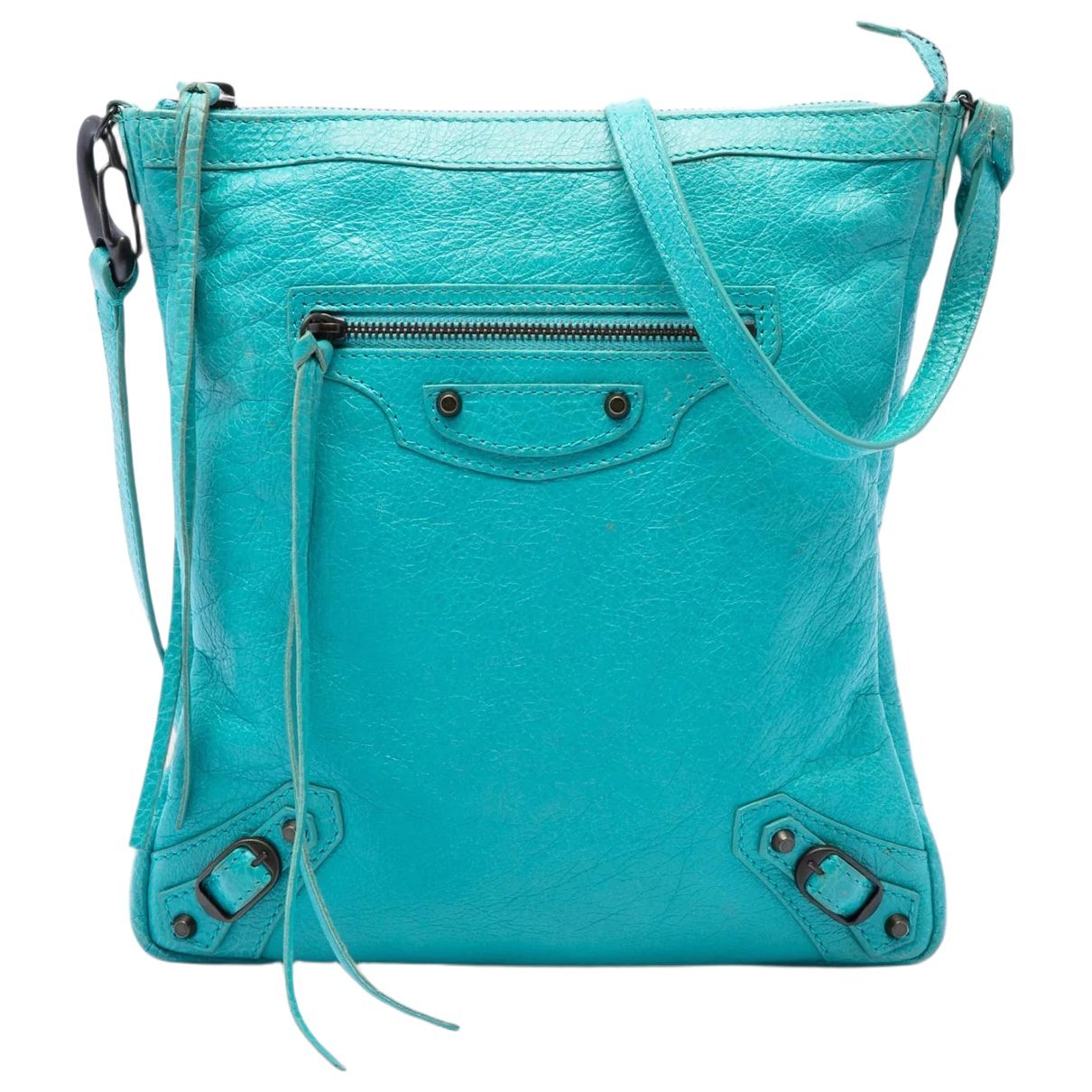 Balenciaga B leather crossbody bag