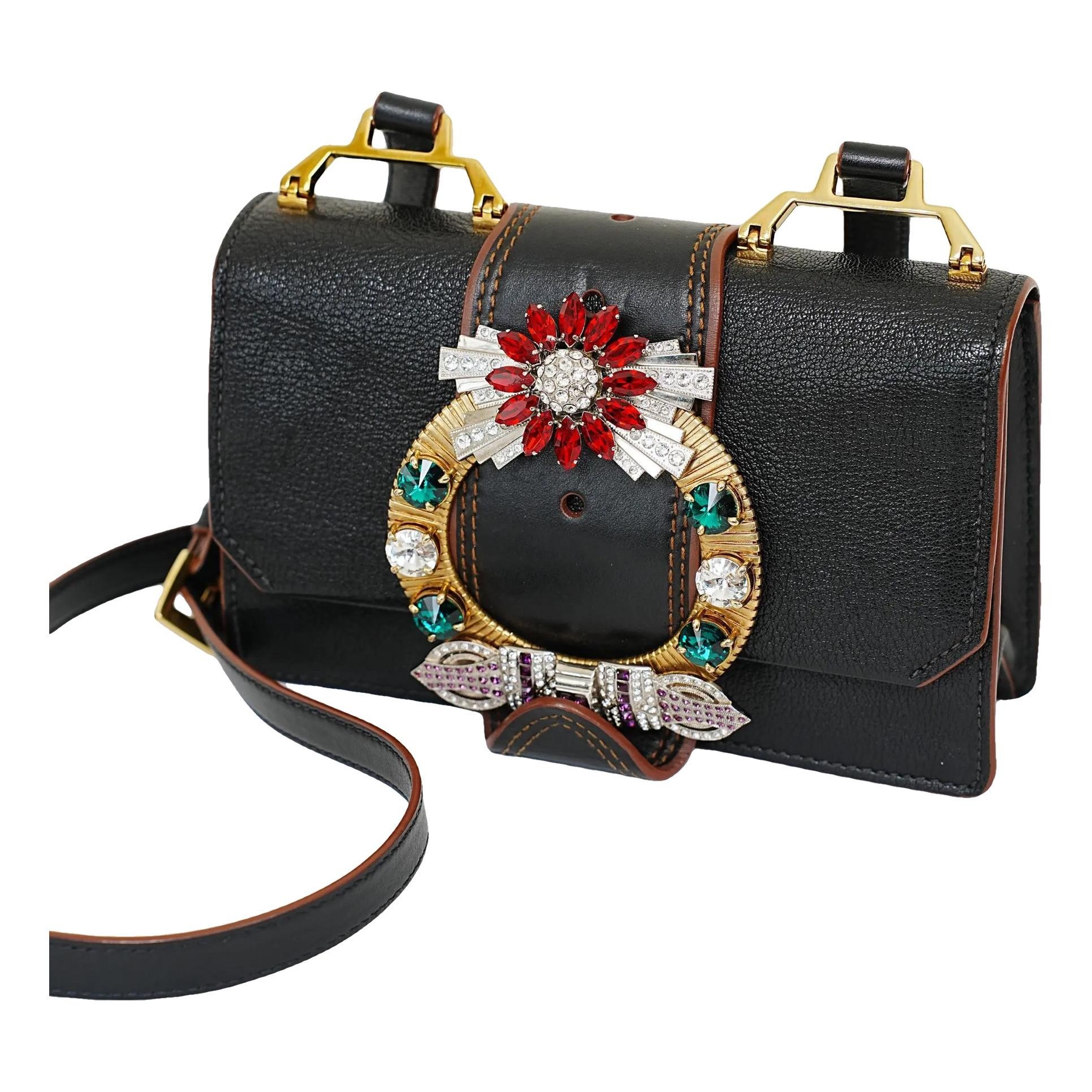 Miu Lady leather handbag