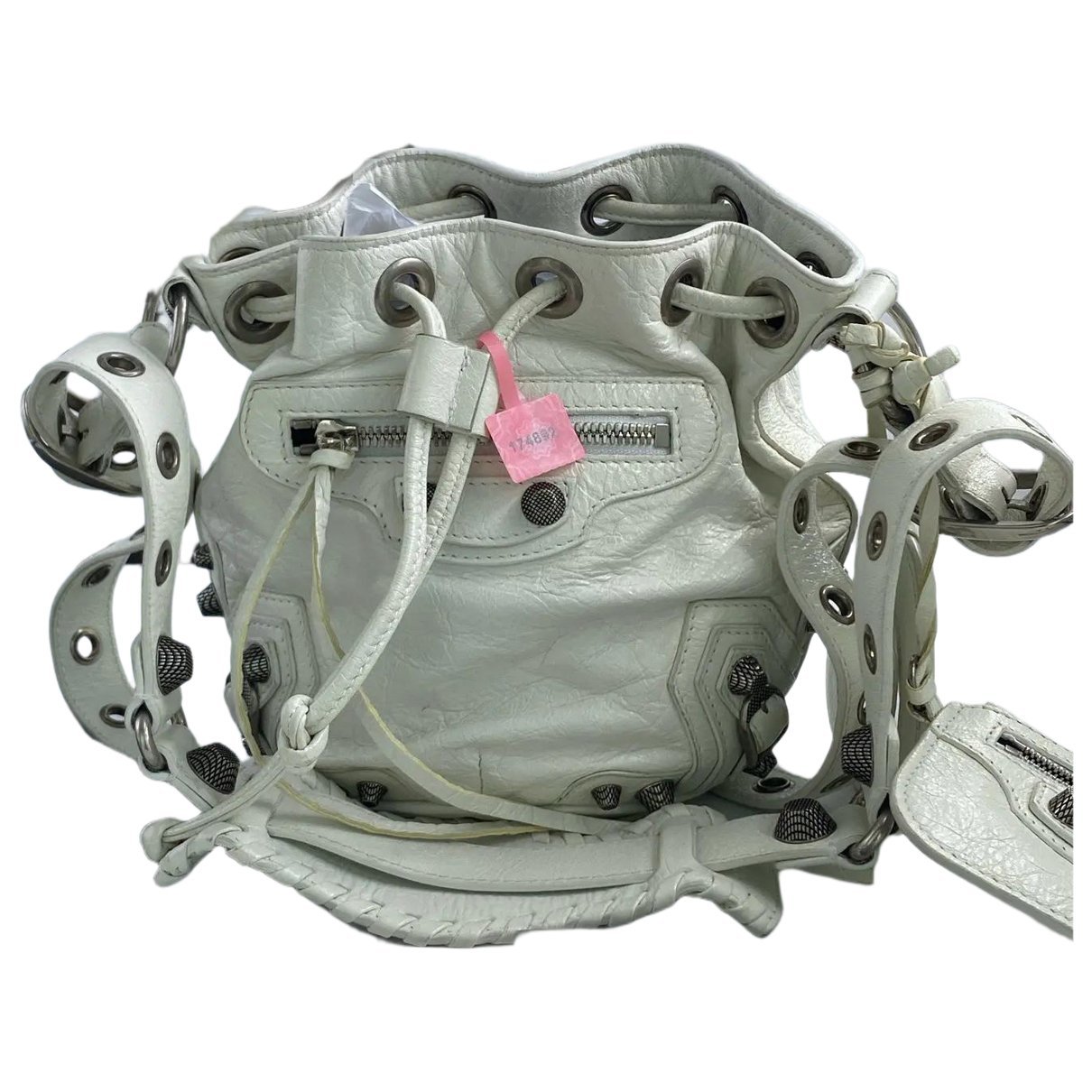 Pompon leather crossbody bag