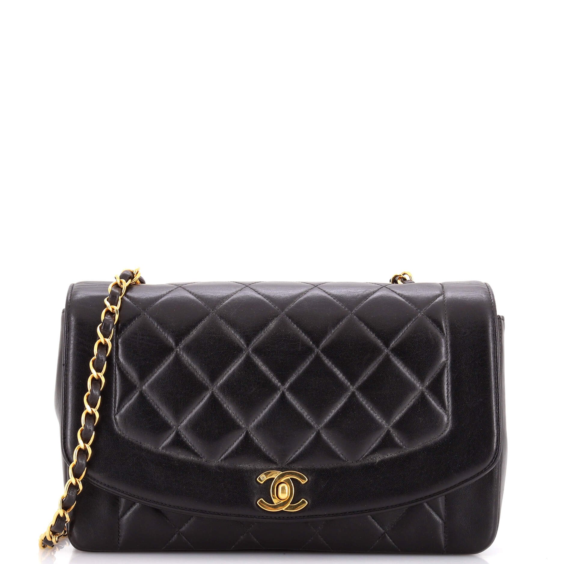 Vintage Diana Flap Bag Quilted Lambskin Medium