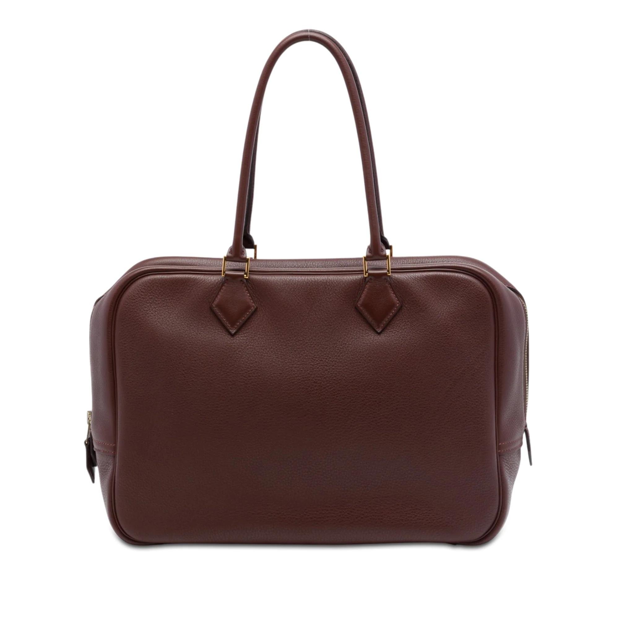 Hermes Plume 32 Handbag Bordeaux Fjord Leather 1998