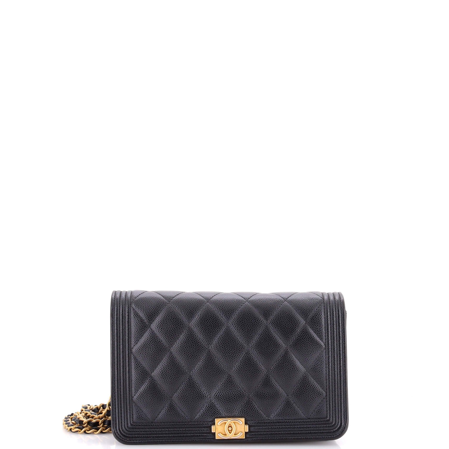 Boy Wallet on Chain Quilted Caviar