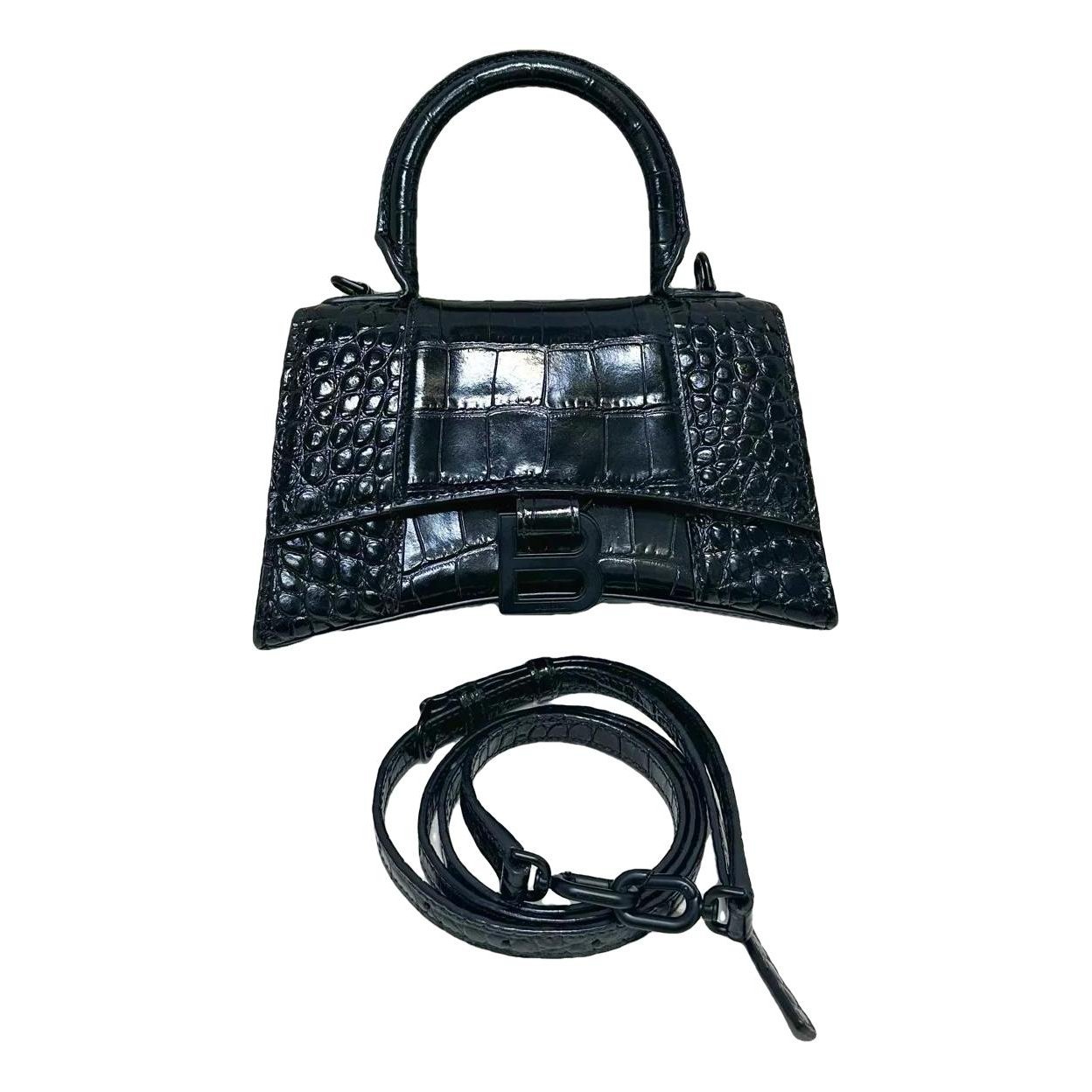 Hourglass leather handbag