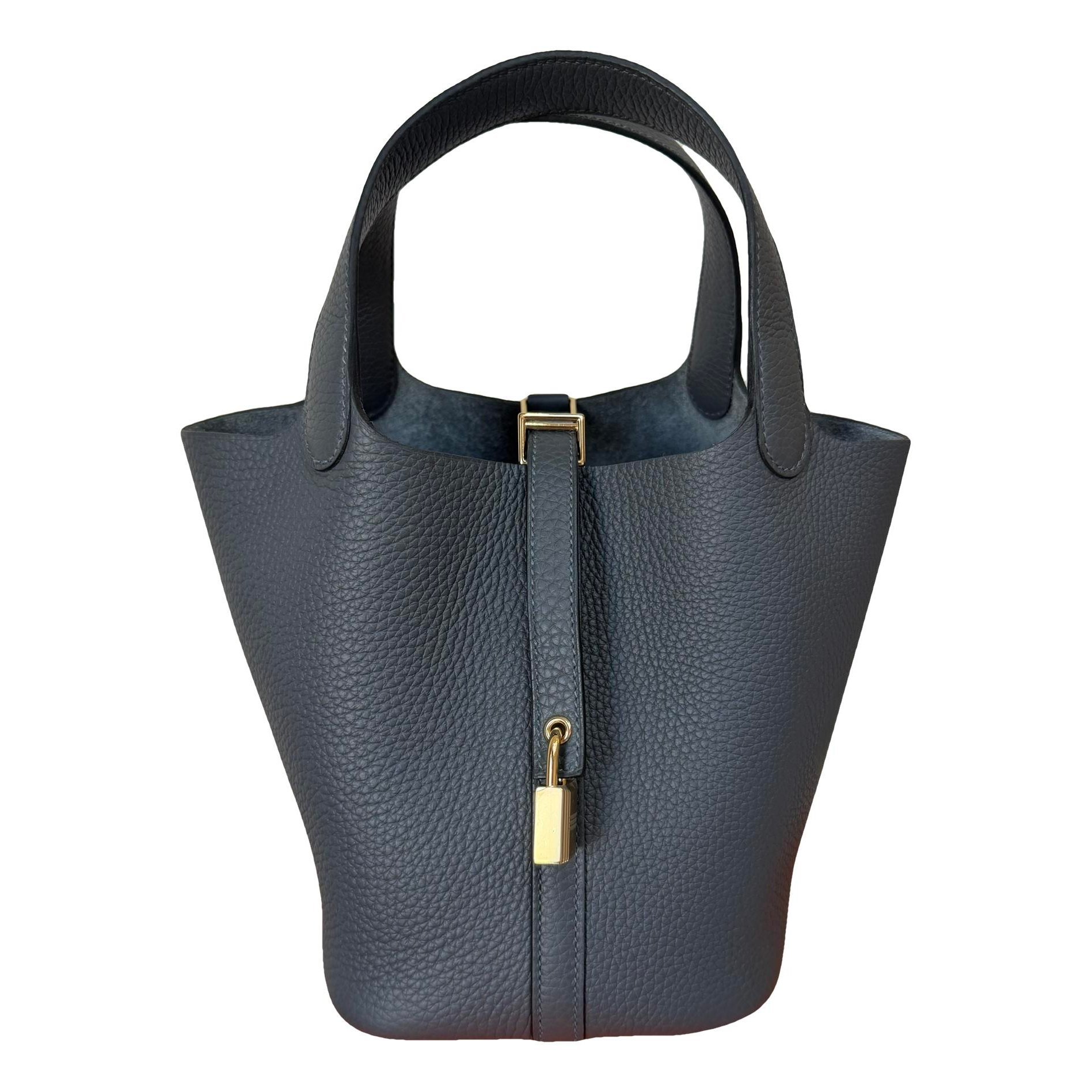 Hermes Picotin 18 Handbag Gris Misty Clemence Leather 2023