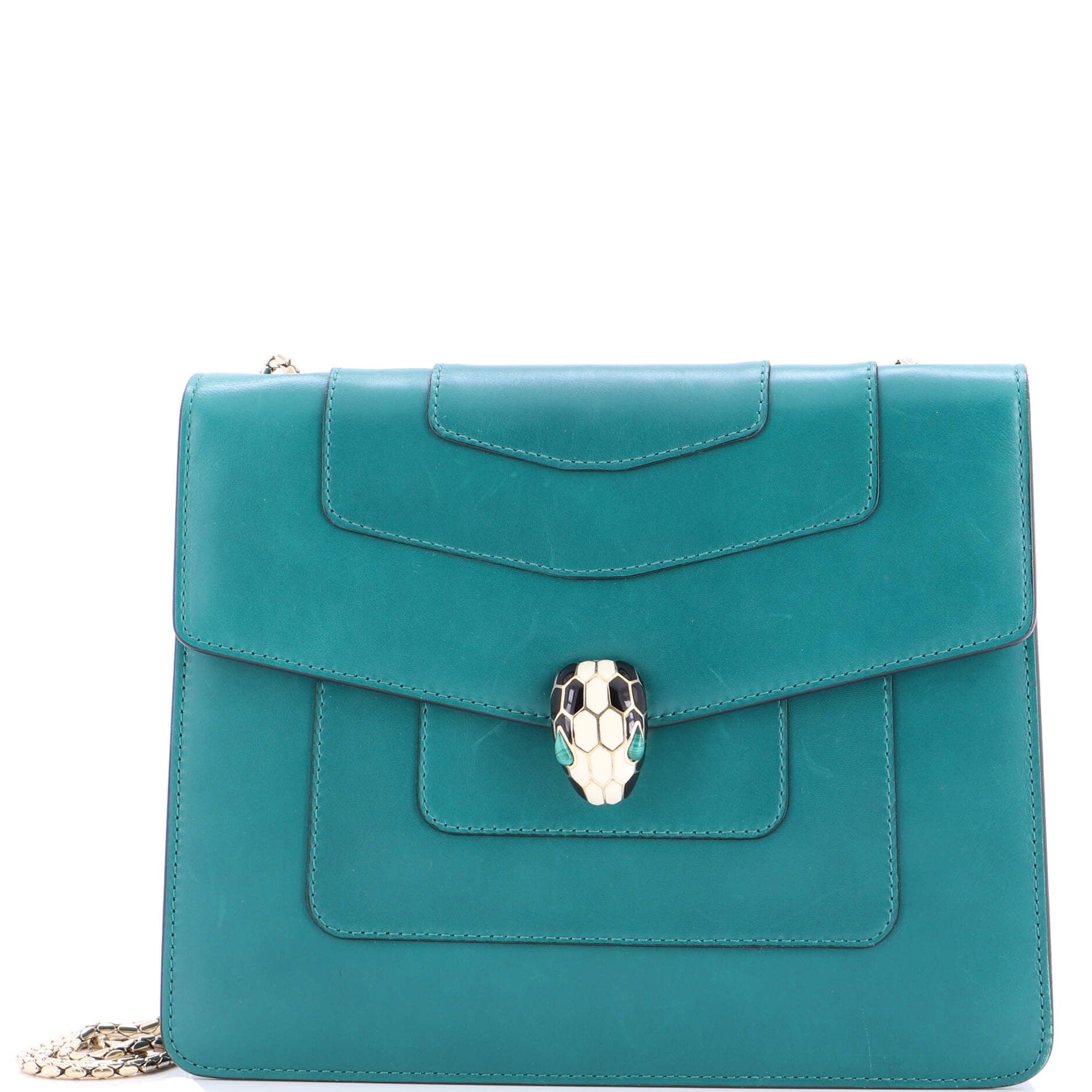 Bvlgari Serpenti Forever Square Shoulder Bag Leather Medium