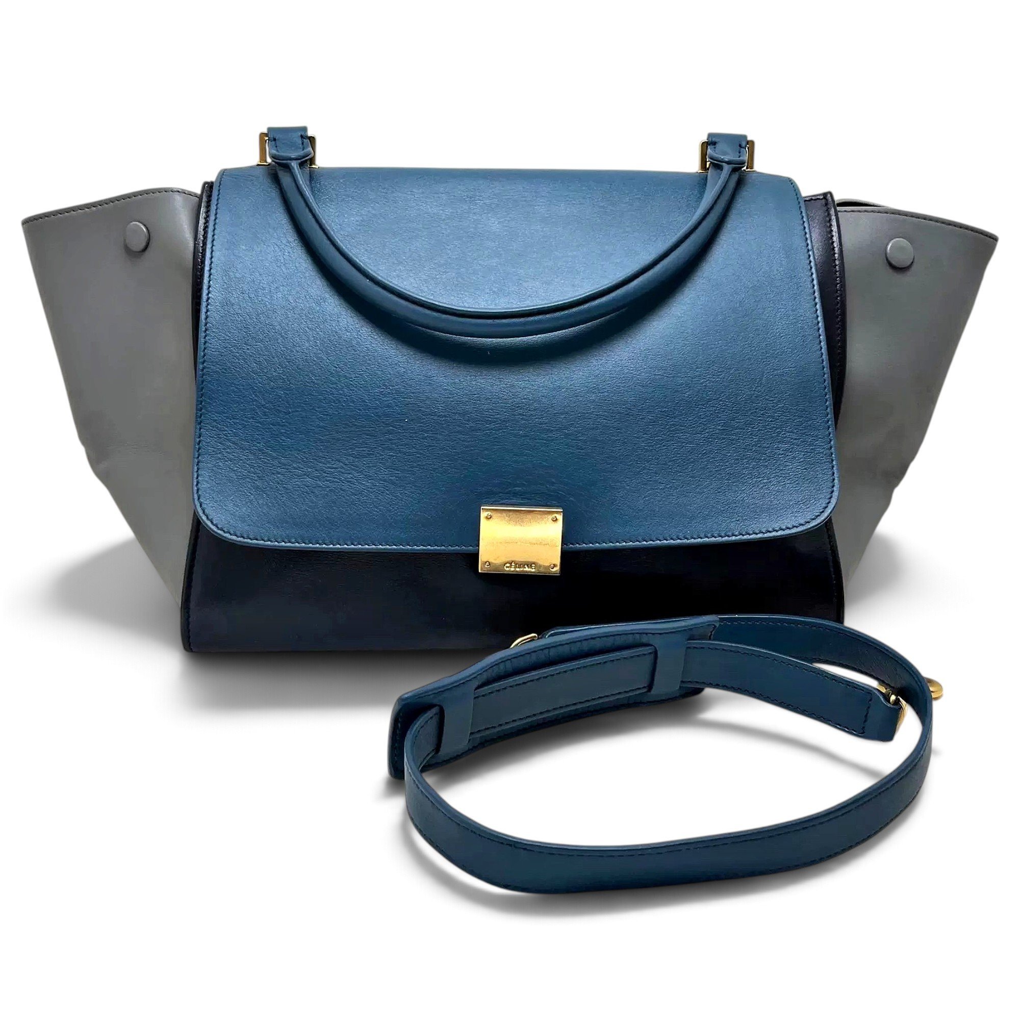 Trapèze leather handbag
