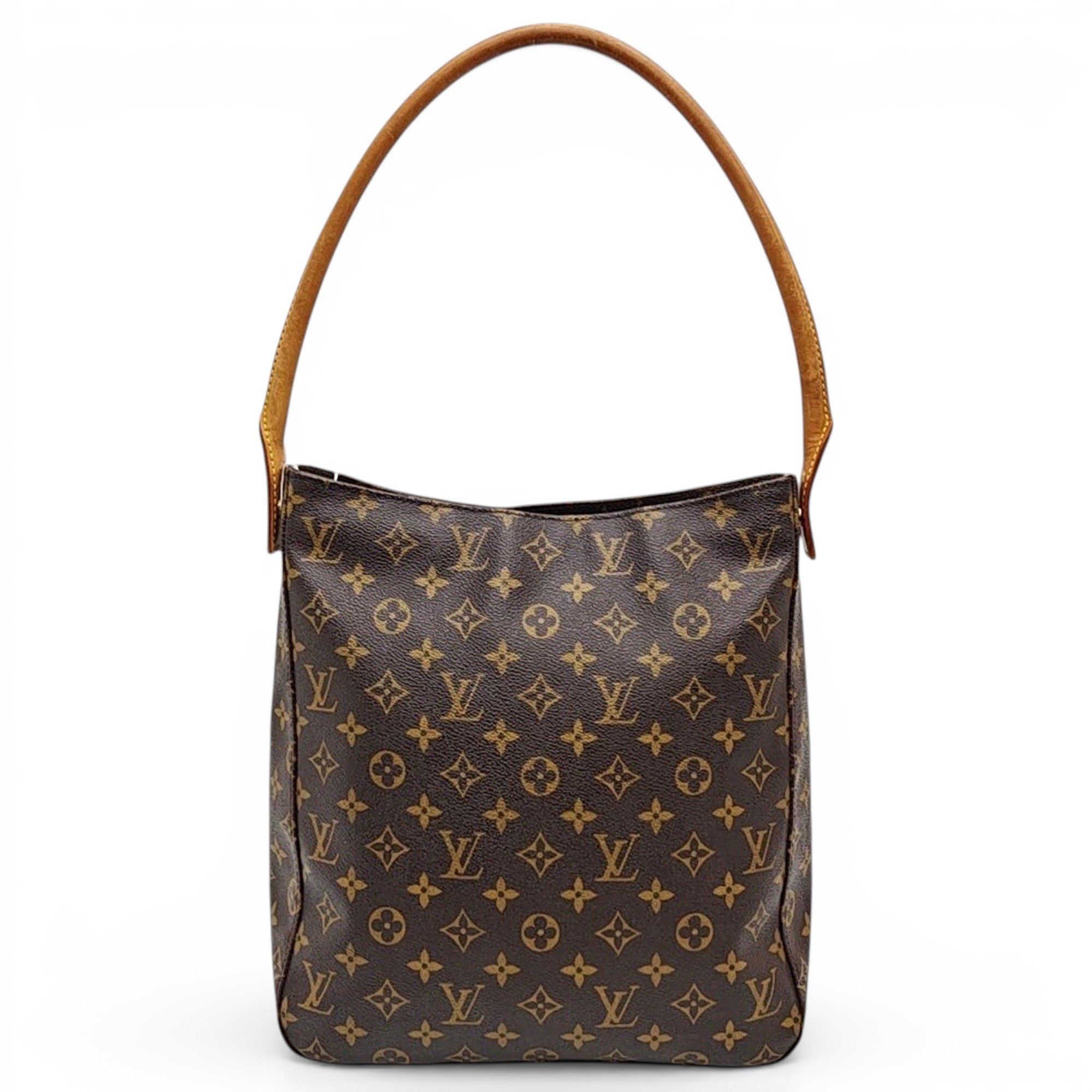 Looping leather handbag