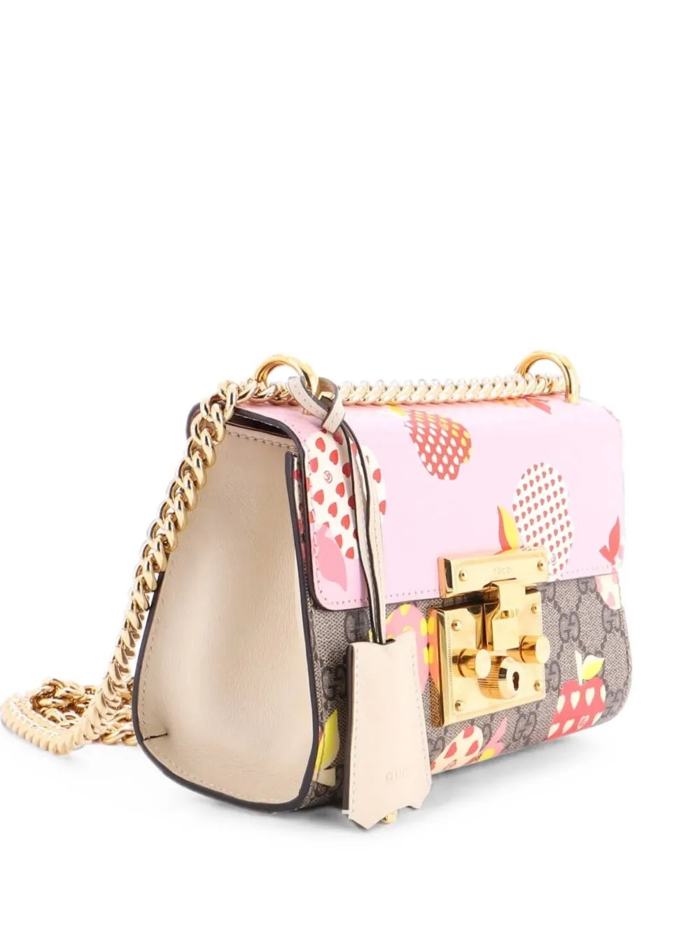 Padlock Printed GG Coated Canvas and Printed Leather Small shoulder bag