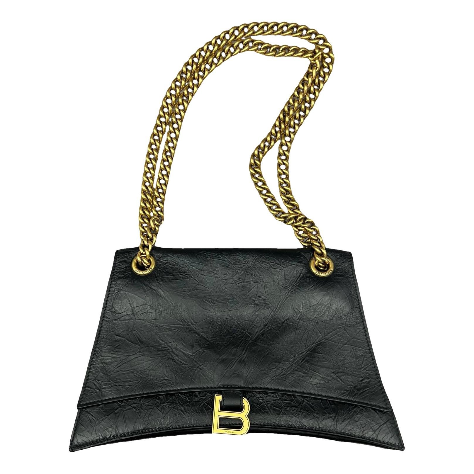 Crush leather handbag