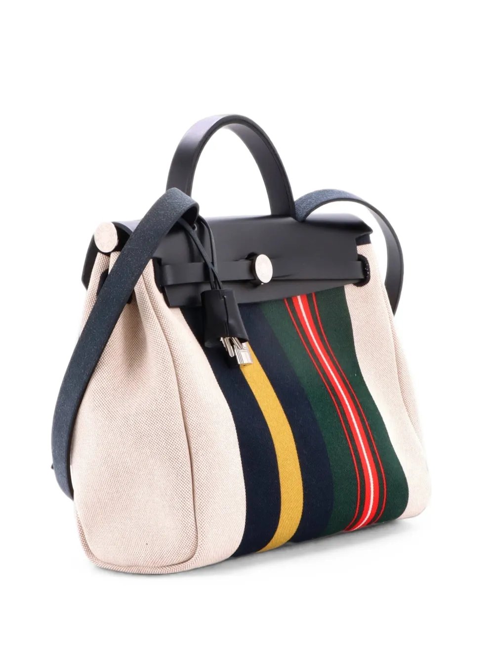 Herbag Zip Rayures d'Equipage Toile and Leather 31 satchel