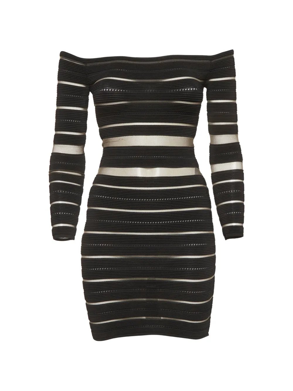 off-shoulder striped dress