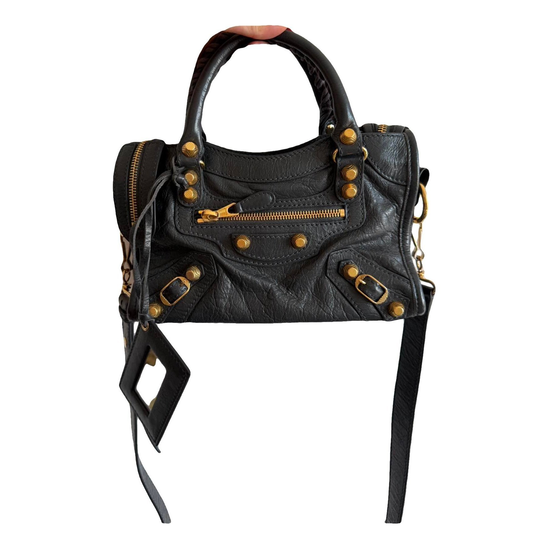 City leather handbag