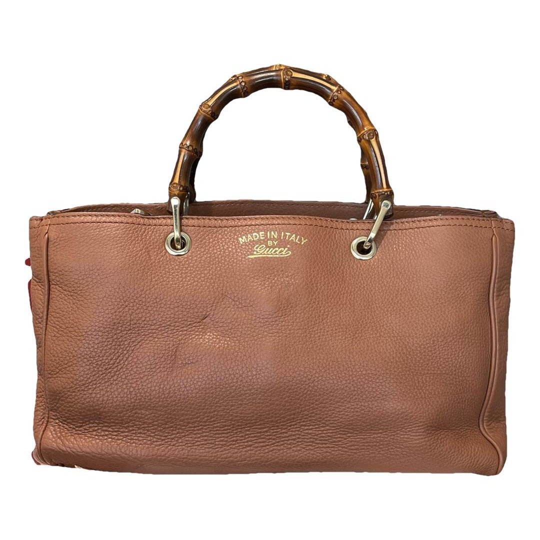 Bamboo Shopper leather handbag