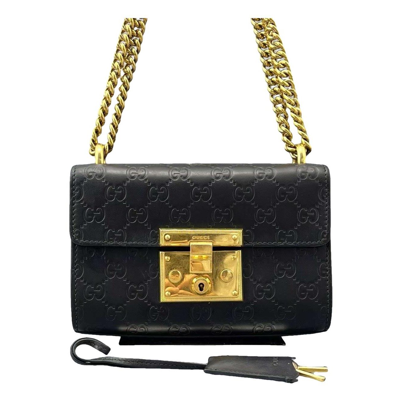 Padlock leather handbag