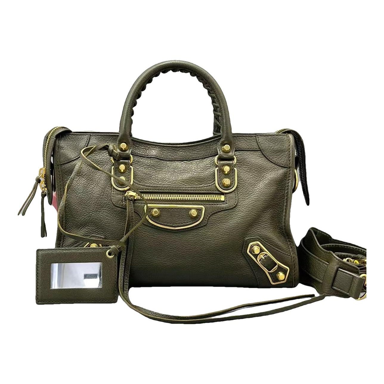 City leather handbag