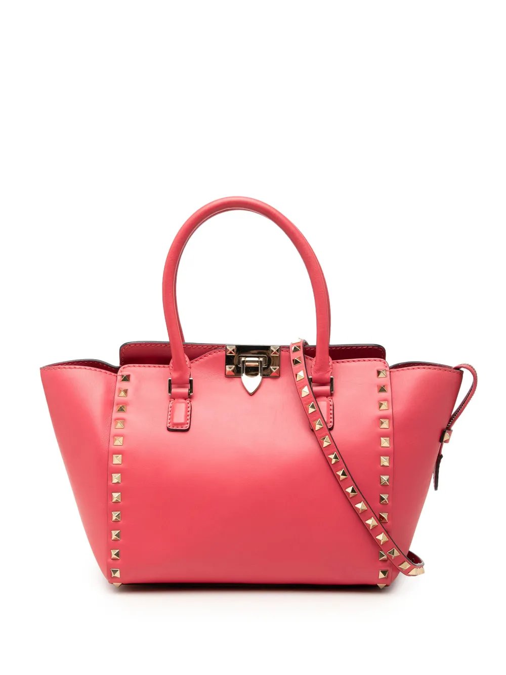 2000-2017 Small Leather Rockstud Trapeze satchel