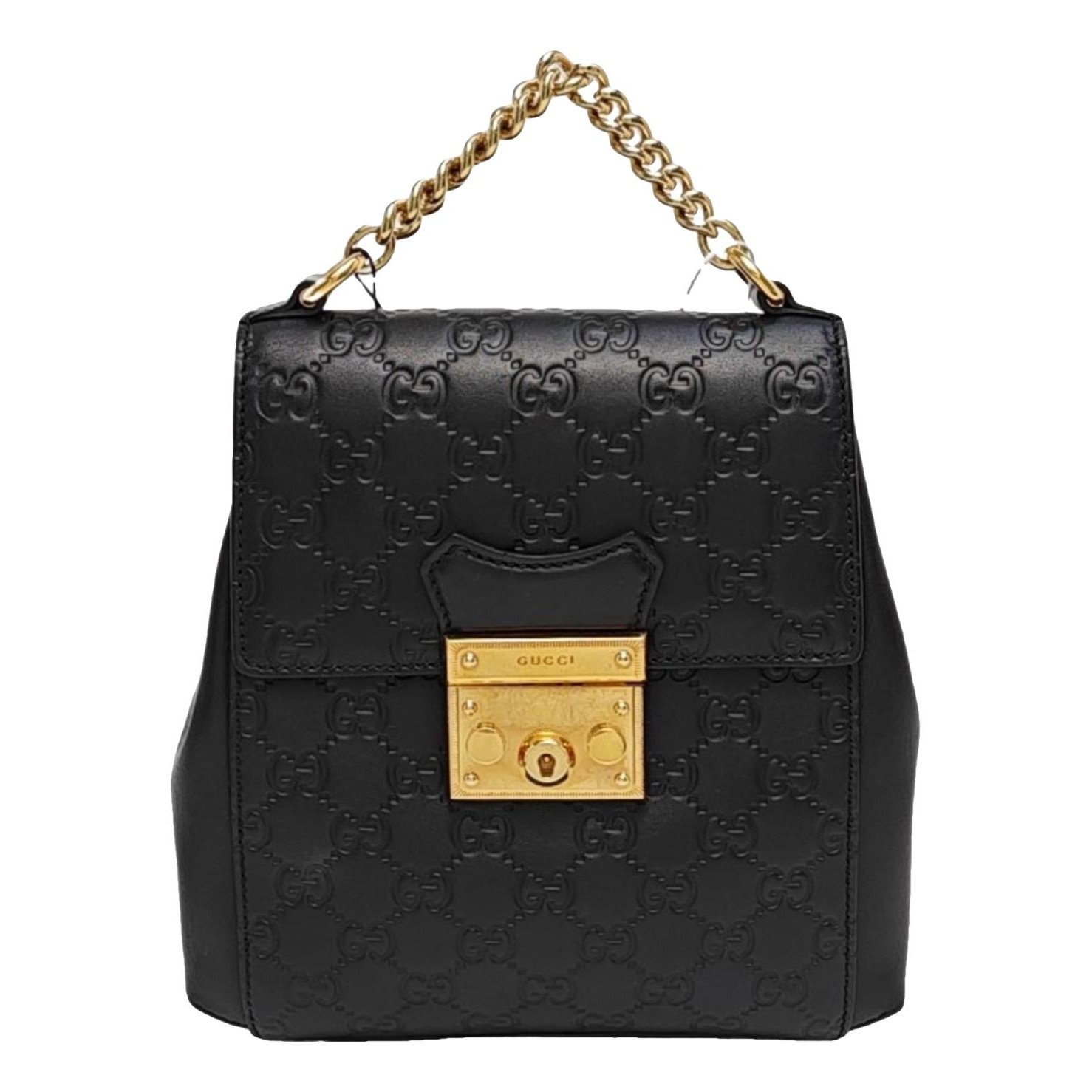 Padlock leather handbag