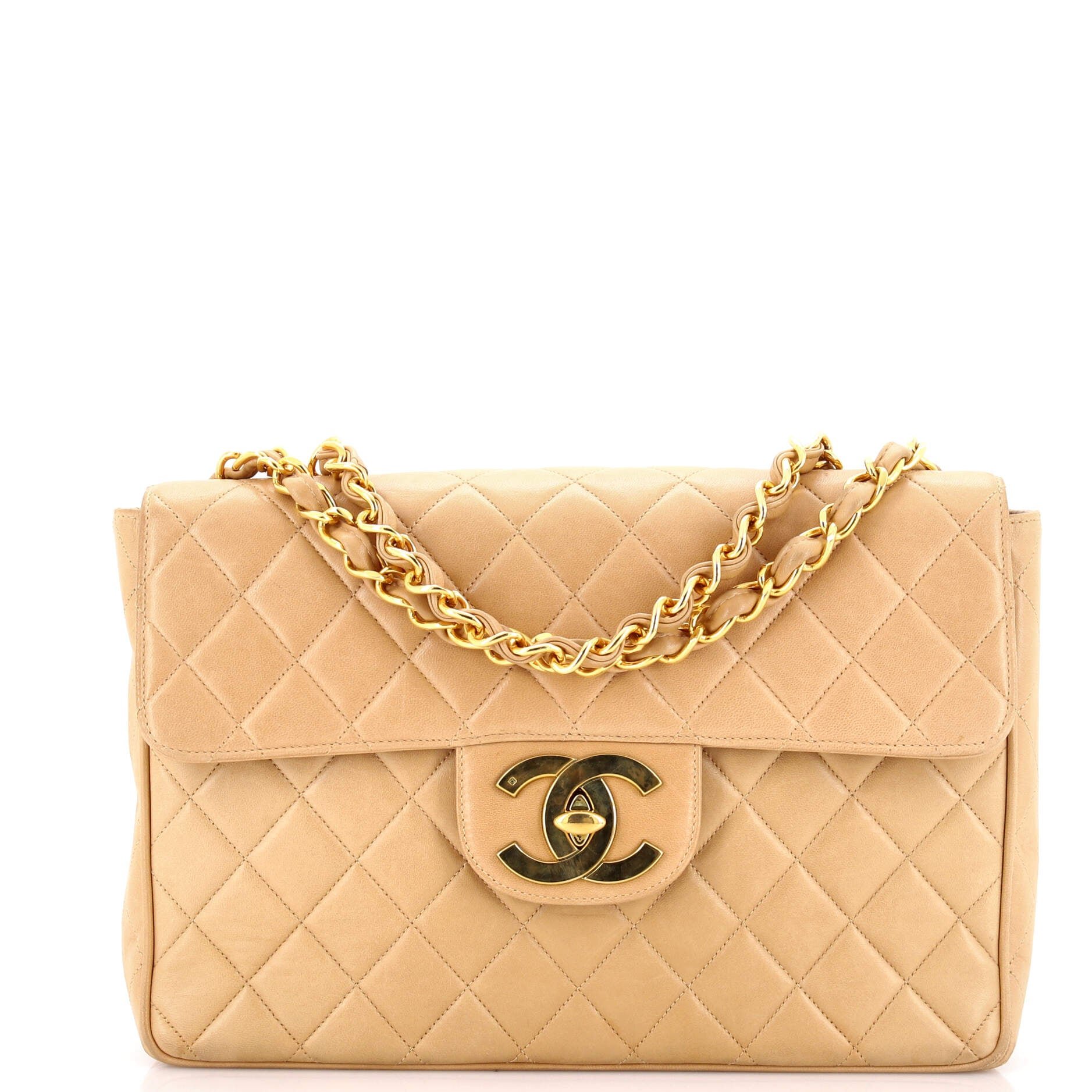 Vintage Classic Single Flap Bag Quilted Lambskin Jumbo