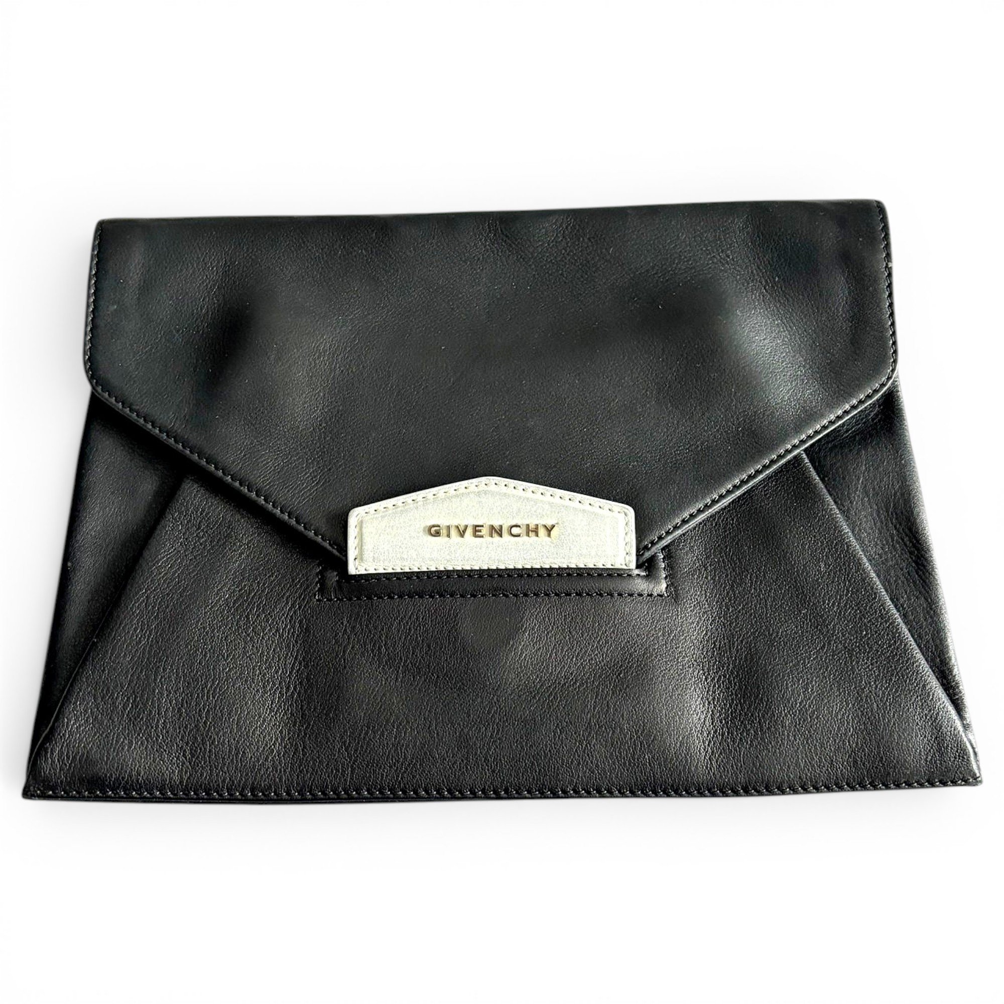 Leather clutch bag