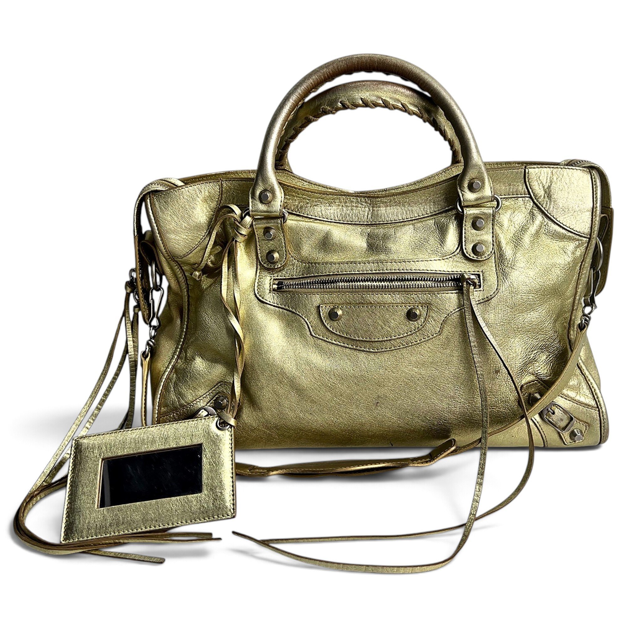 City leather handbag