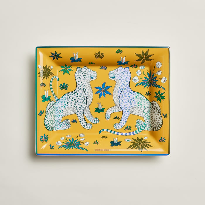 Jaune Mimosa Les Leopards Change Tray