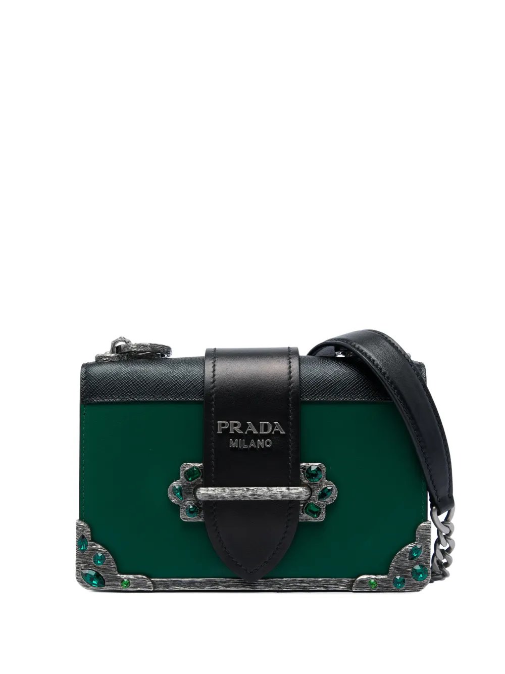 2013-2026 Saffiano Trimmed City Calf Crystal Cahier crossbody bag