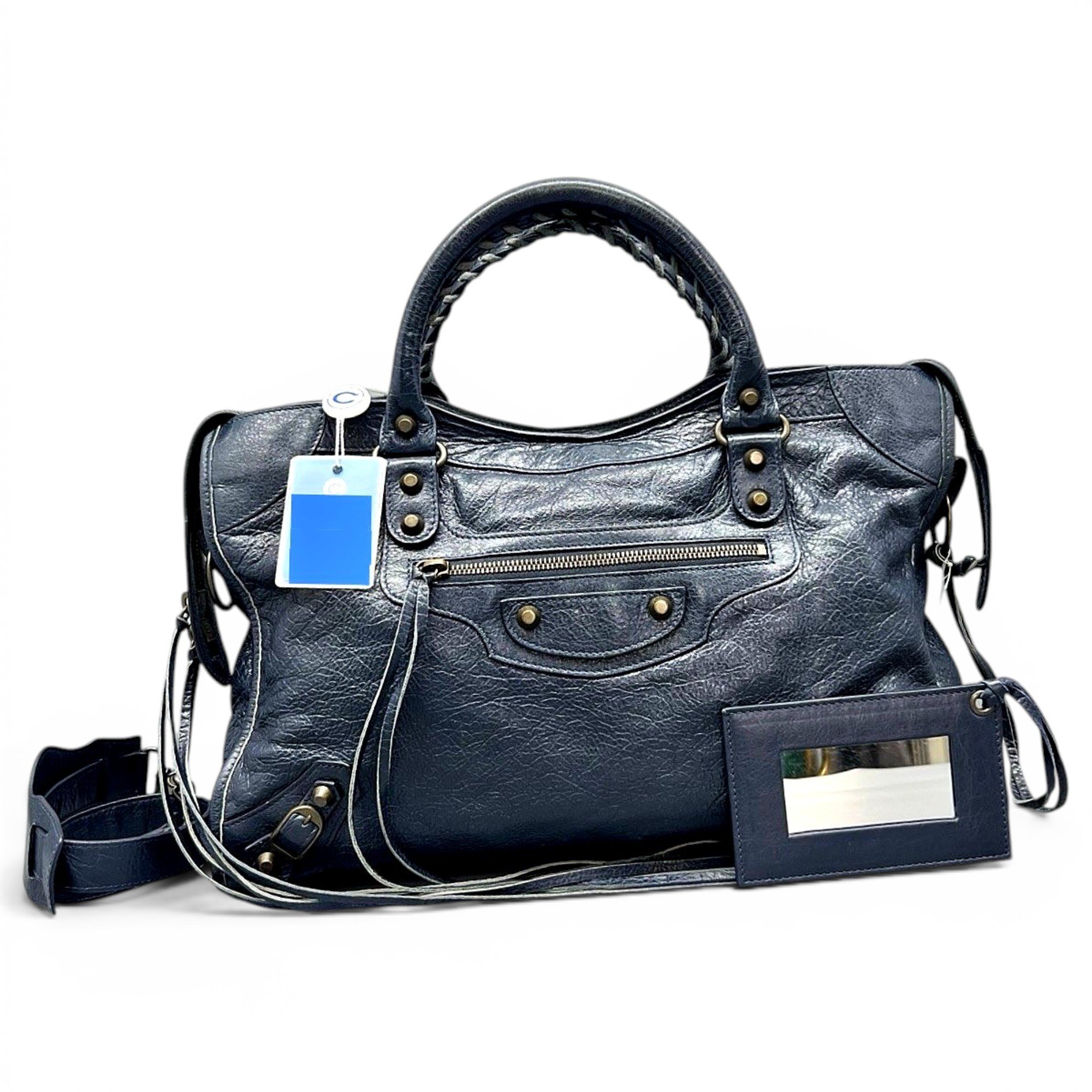 City leather handbag