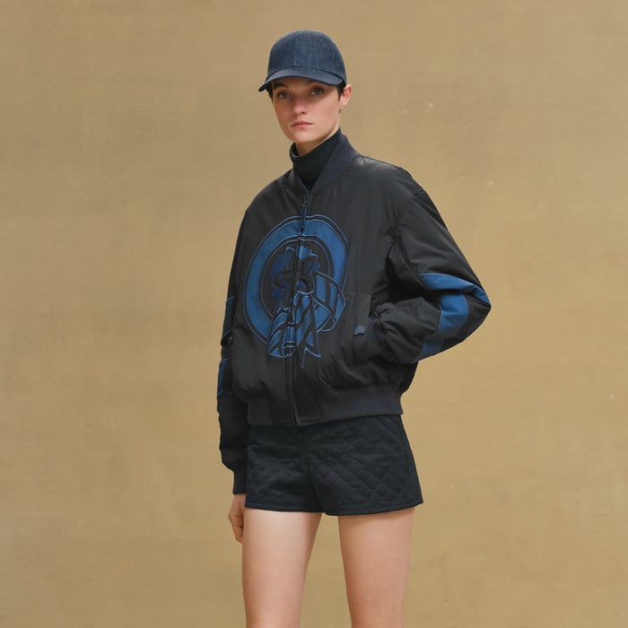 Bleu Noir Reversible Bomber Jacket