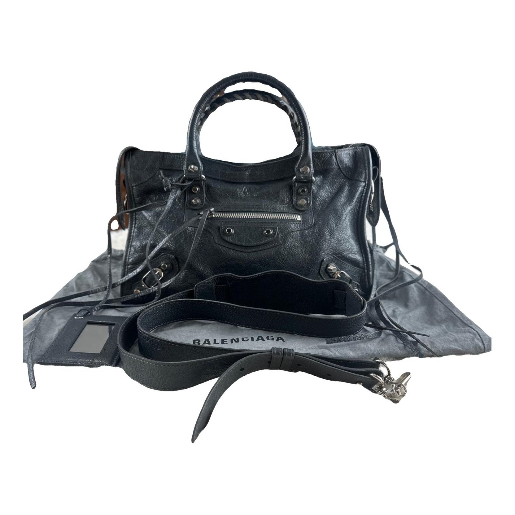 City leather handbag