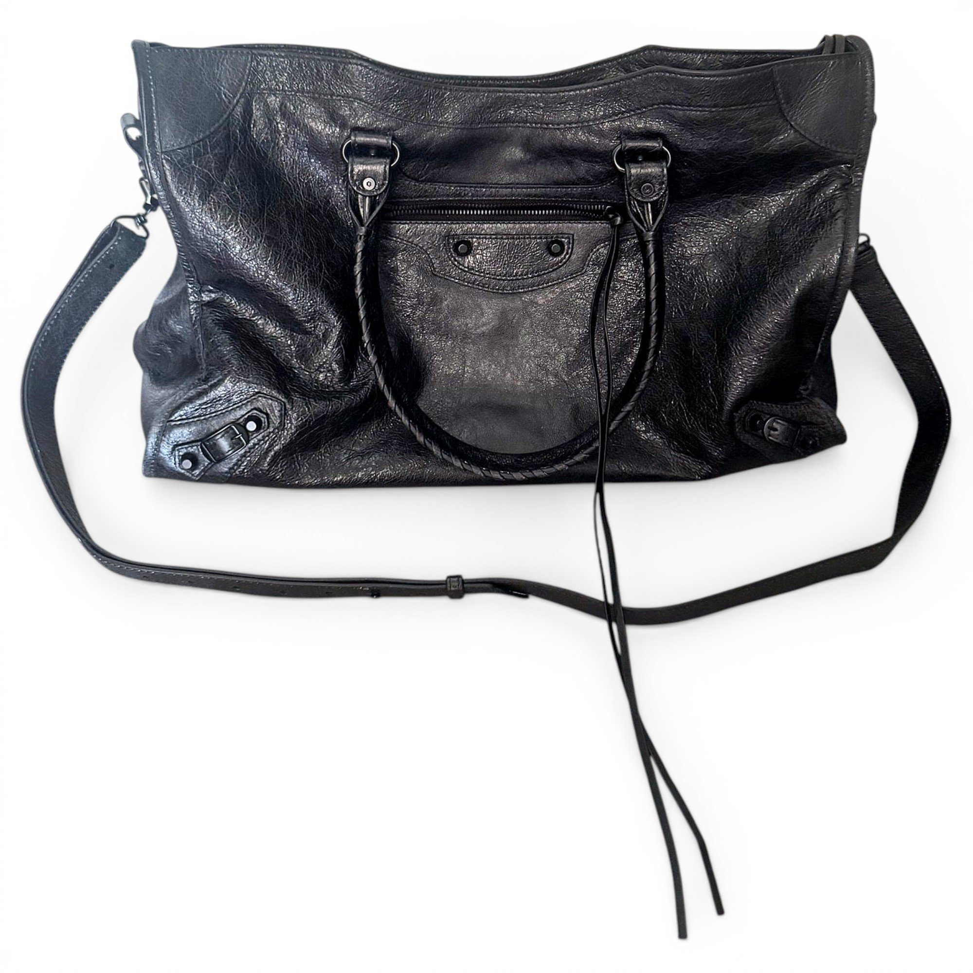 City leather handbag