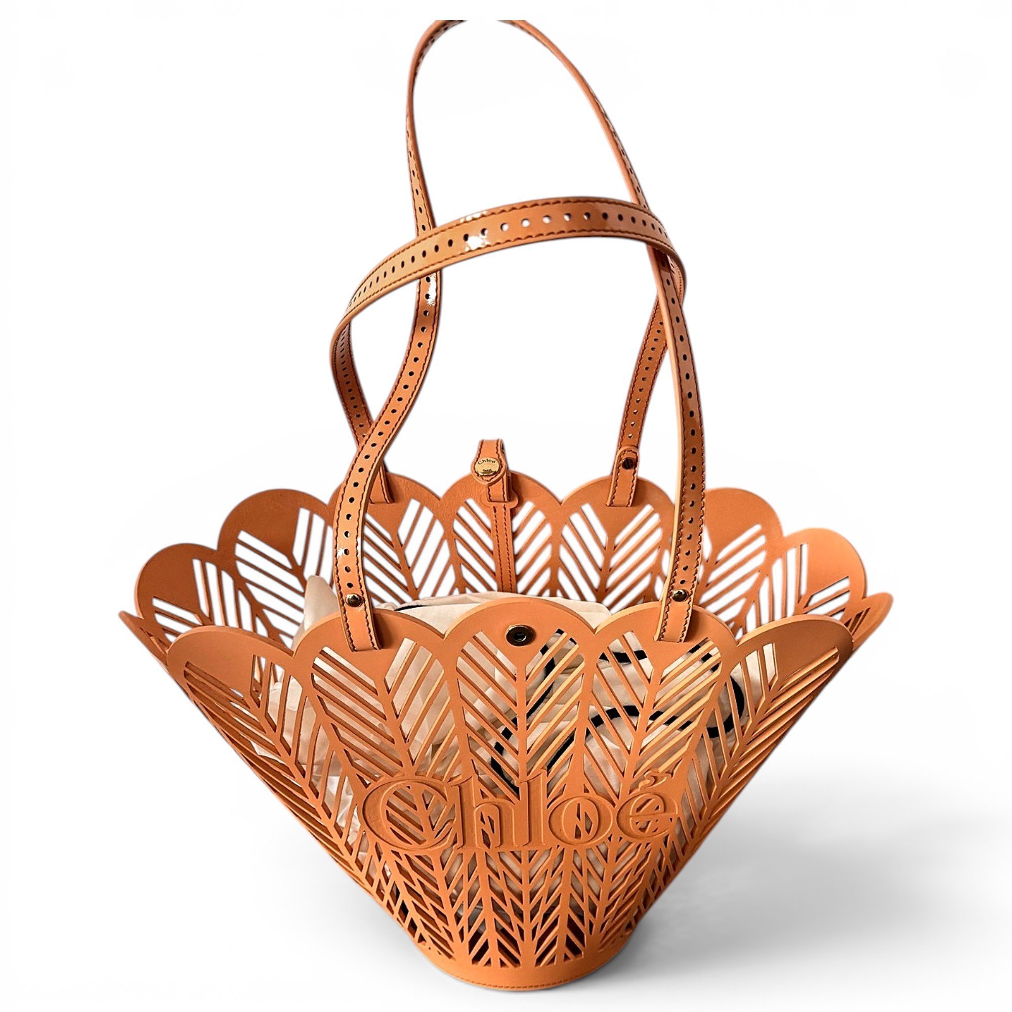 Woody Basket leather tote